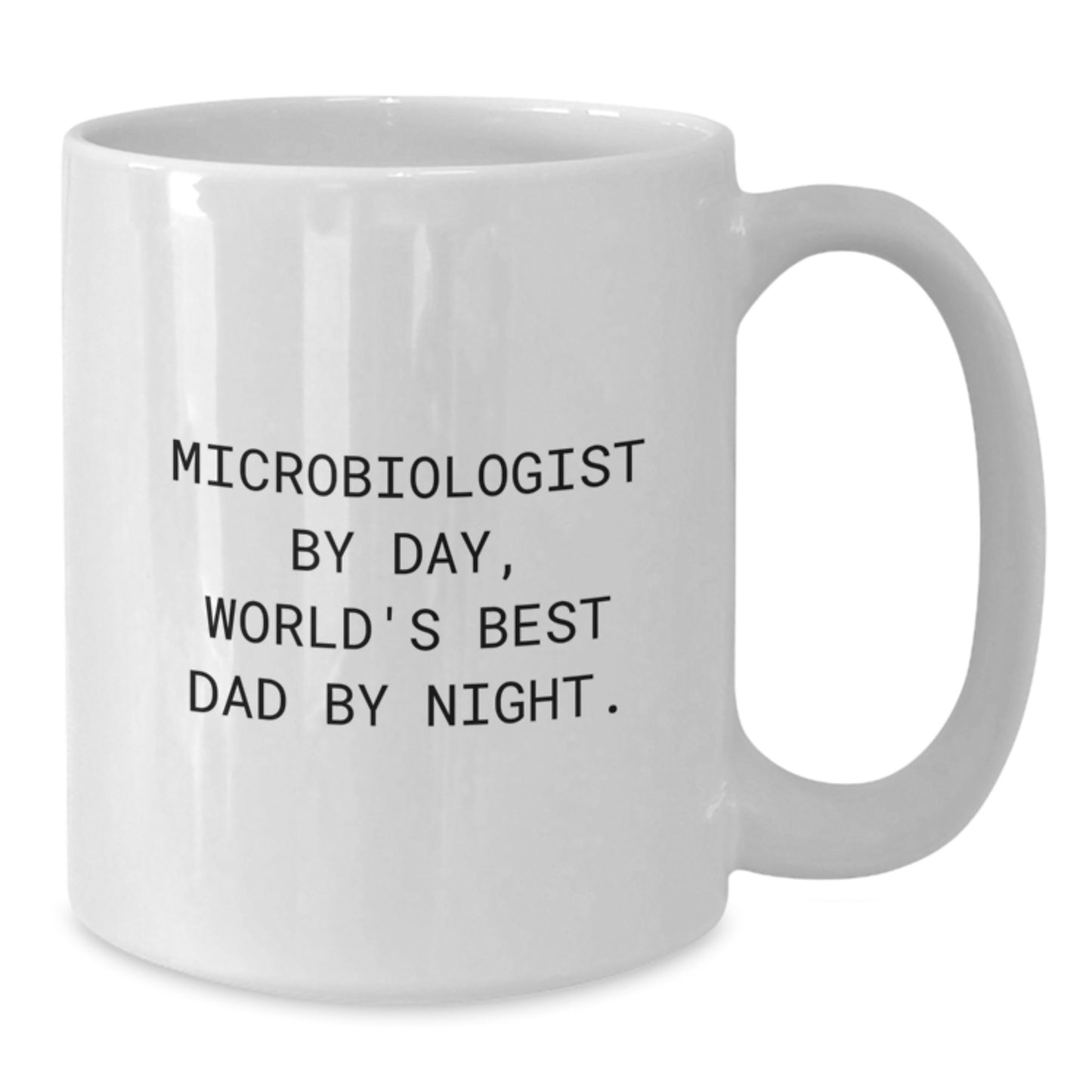 Funny Microbiologist Gifts for Men, Unique White Coffee Mug for Dad, Microbiologist By Day, World's Best Dad By Night. - Additional