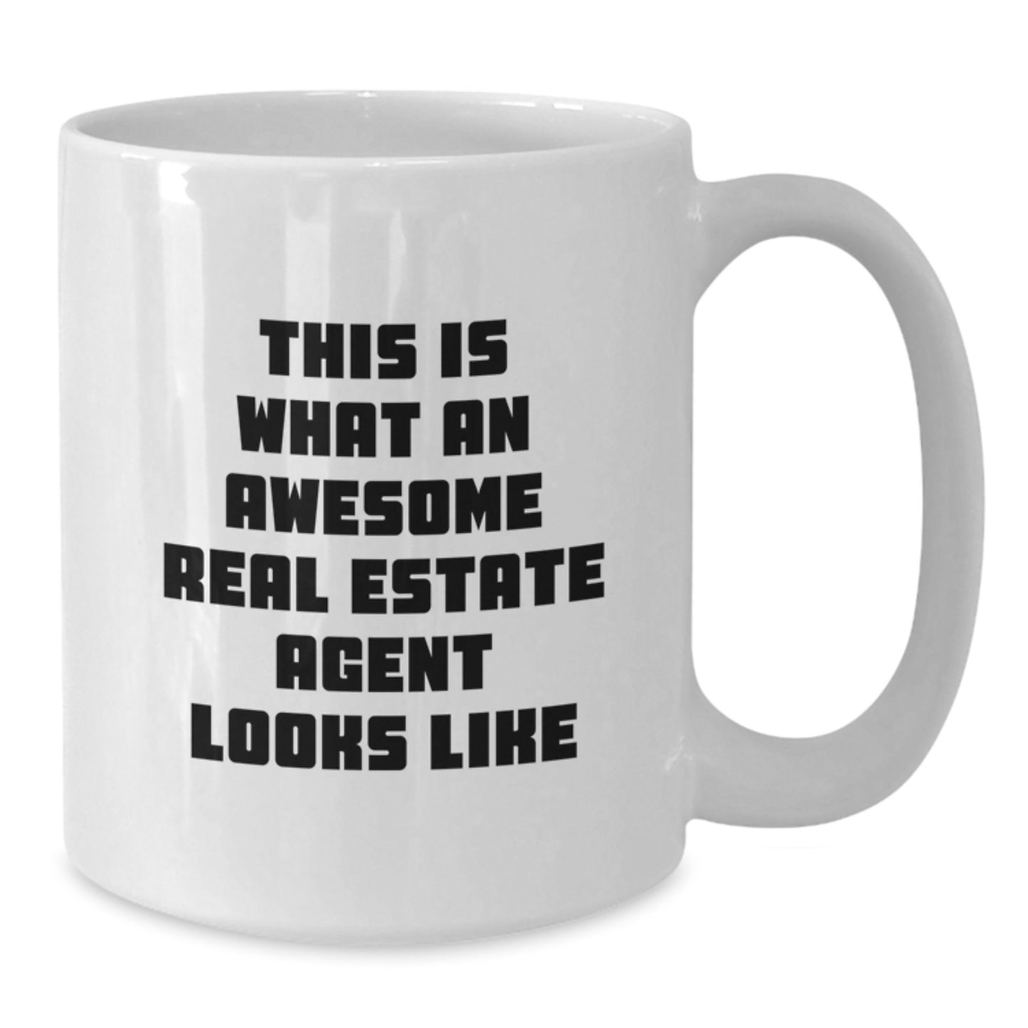 Funny Real Estate Agent Gifts, White Coffee Mug, Birthday Unique Gifts from Friends to Real Estate Agent, 'This Is What An Awesome Real Estate Agent Looks Like' - Additional