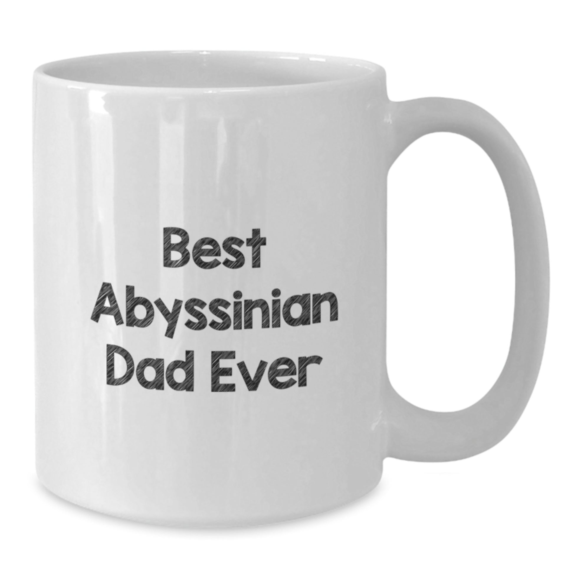Funny Abyssinian Cat Dad Gifts from Friends and Family for Birthday - White Coffee Mug, 'Best Abyssinian Dad Ever' - Additional