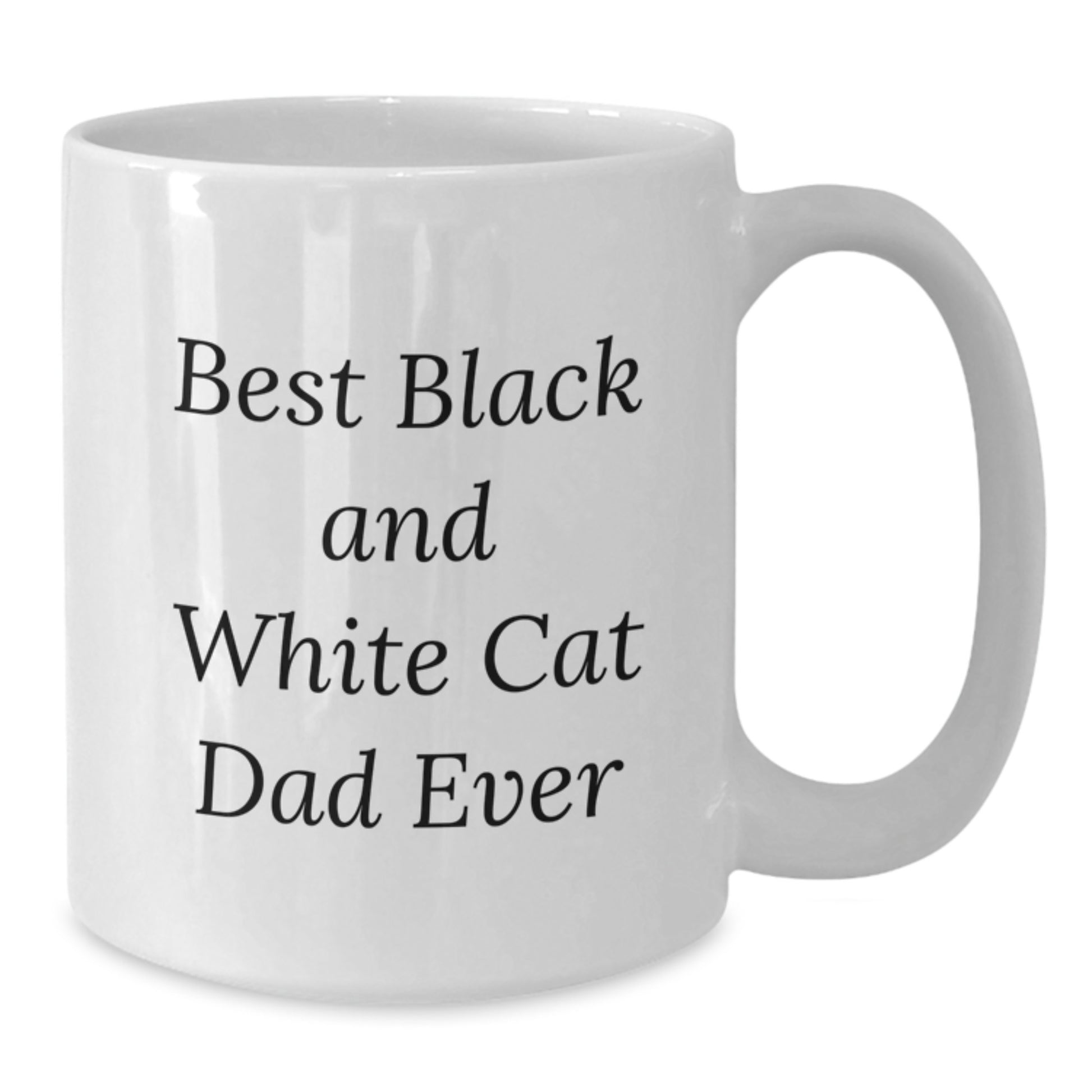 Funny Black and White Cat Dad Gifts for Birthday, White Coffee Mug for Him, Unique Gifts from Men, Best Black And White Cat Lover Ever - Additional