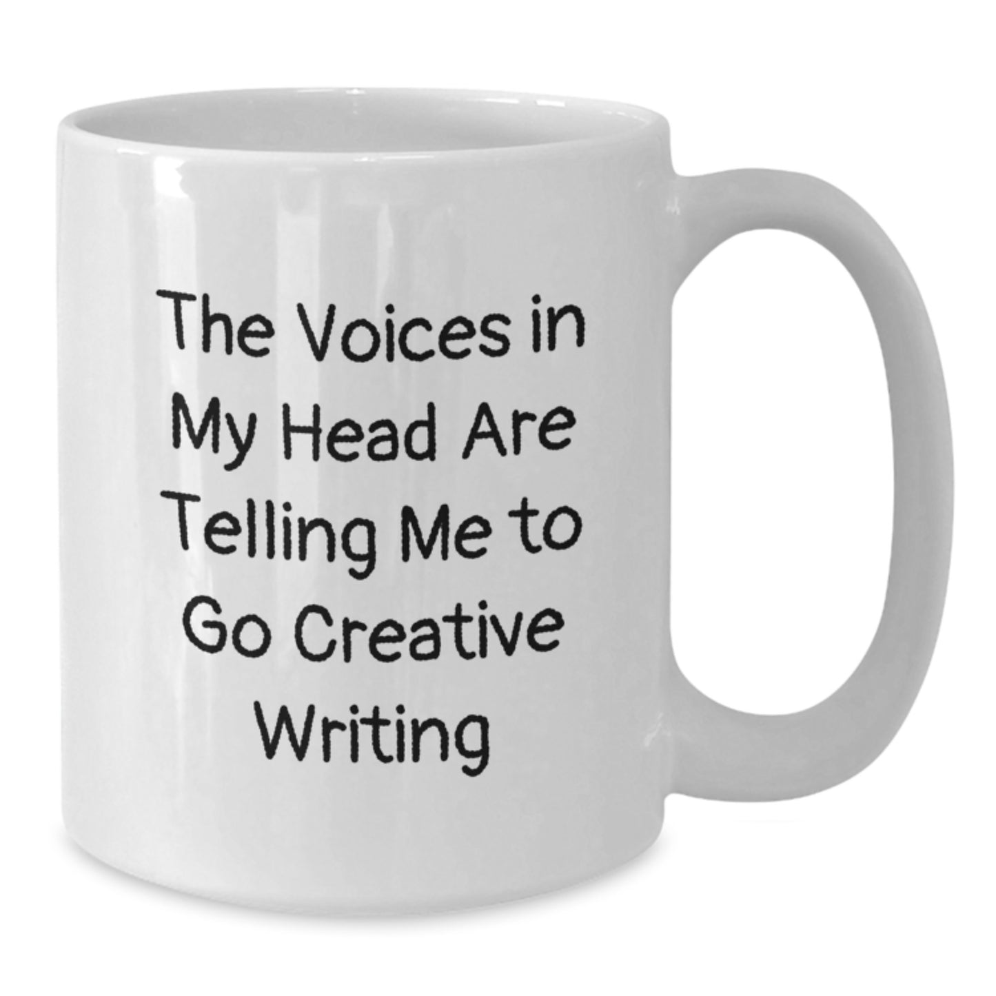 Funny Creative Writing Gifts for Women - White Coffee Mug, 'Voices In My Head' Holiday Cheer - Additional
