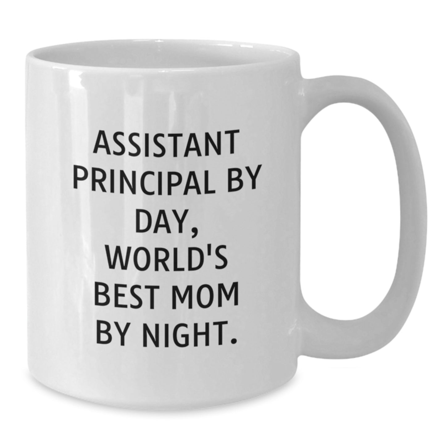 Funny Assistant Principal Gifts for Men - White Coffee Mug - 'Assistant Principal By Day, World's Best Mom By Night.' - Christmas Unique Presents from Men to Assistants - Additional