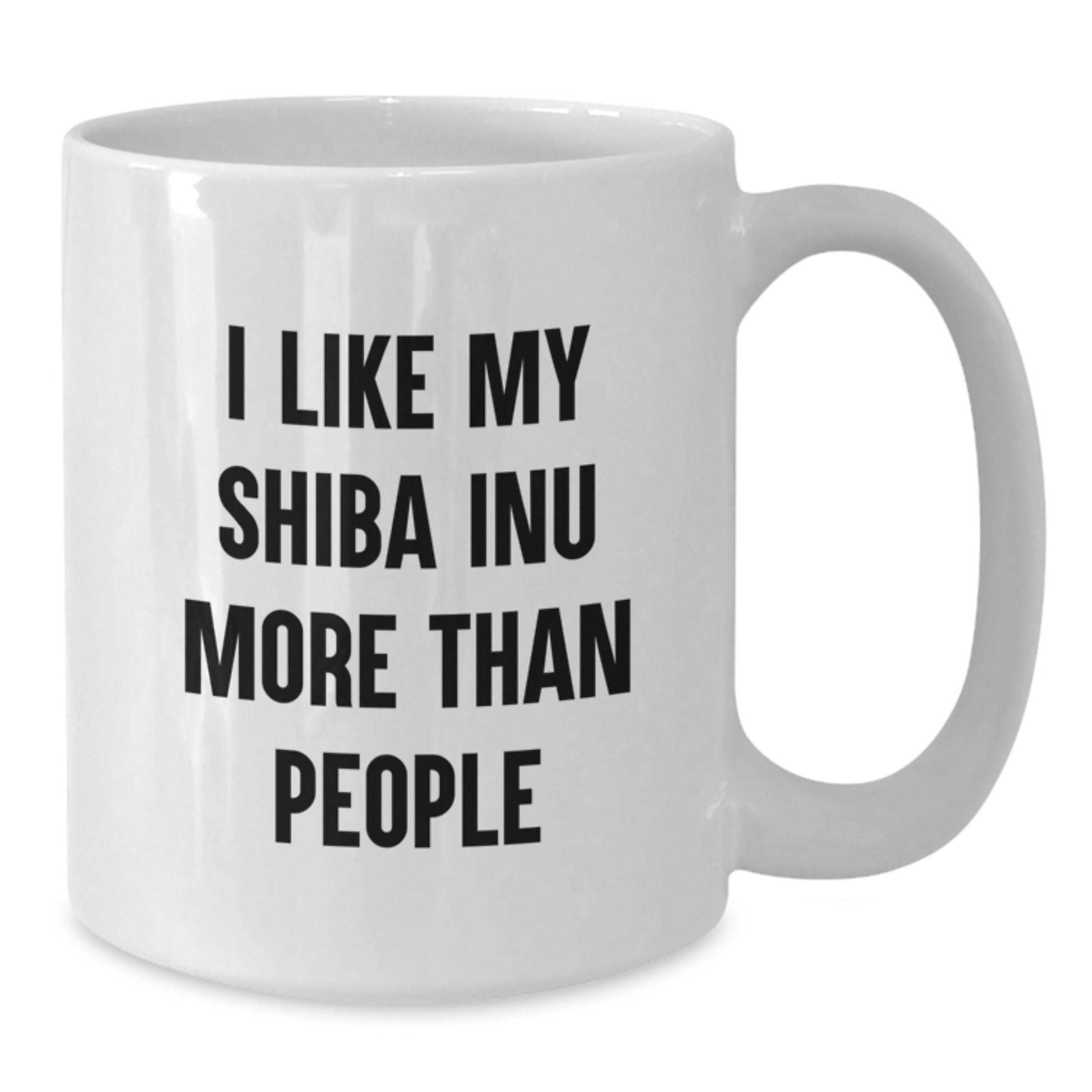 Funny Shiba Inu Dog Lover Gifts for Men from Friends on Birthday, 'I Like My Shiba Inu More Than People' White Coffee Mug - Additional