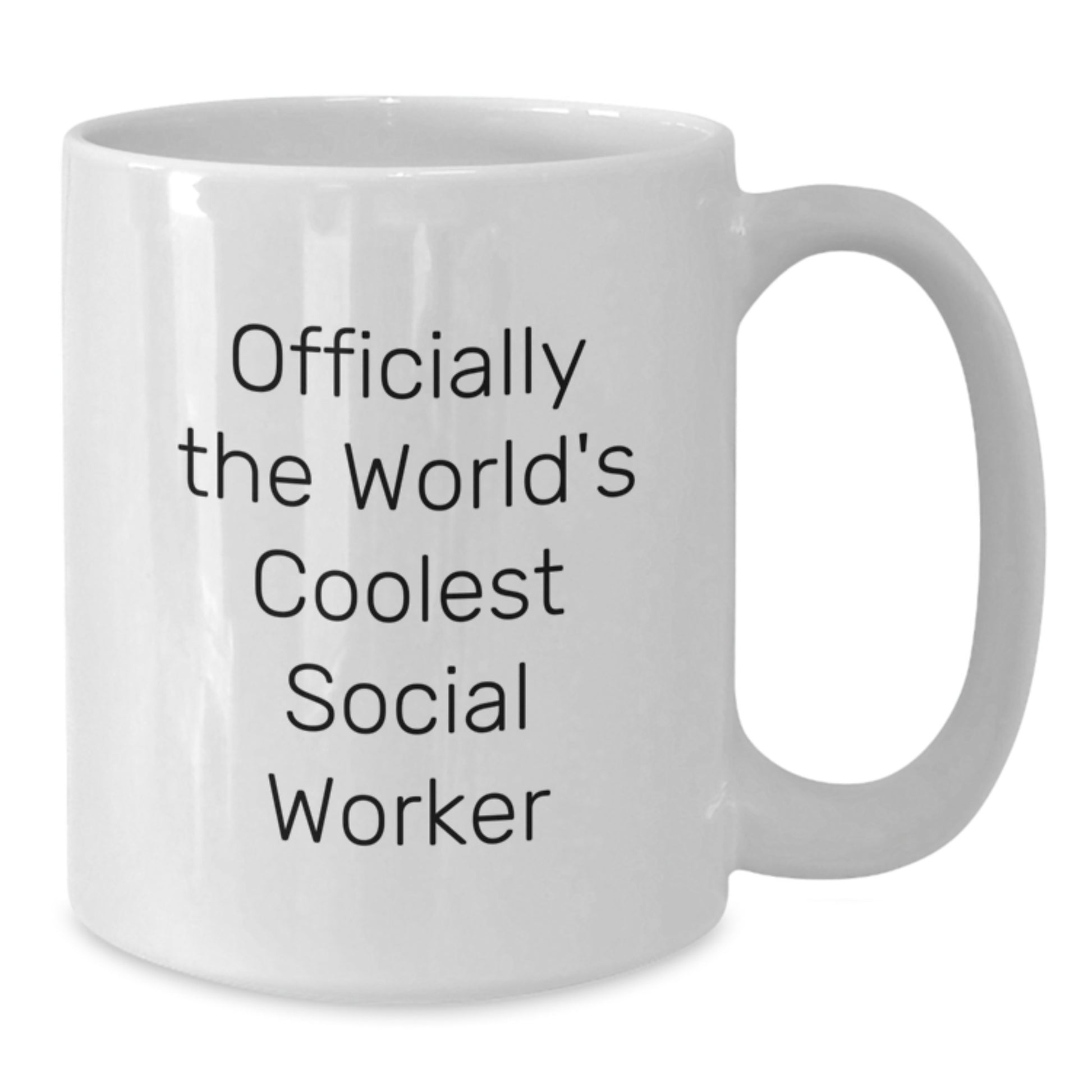 Social Worker Gifts - 'Officially The World's Coolest Social Worker' Funny Quote White Coffee Mug for Men, Women, Friends, and Family at Christmas - Additional