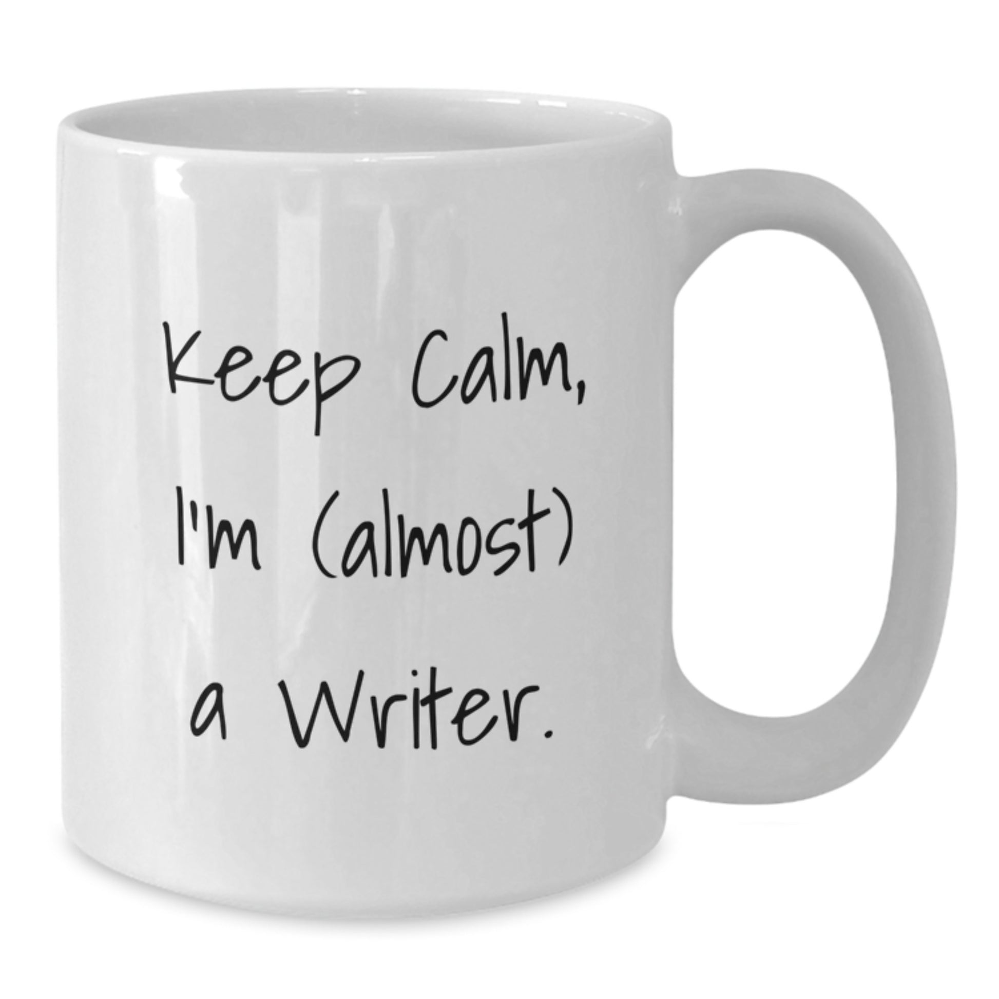Funny Writer Gifts from Friends, White Coffee Mug for Writers, Christmas Unique Inspirational Mugs Keep Calm I'm Almost A Writer - Additional