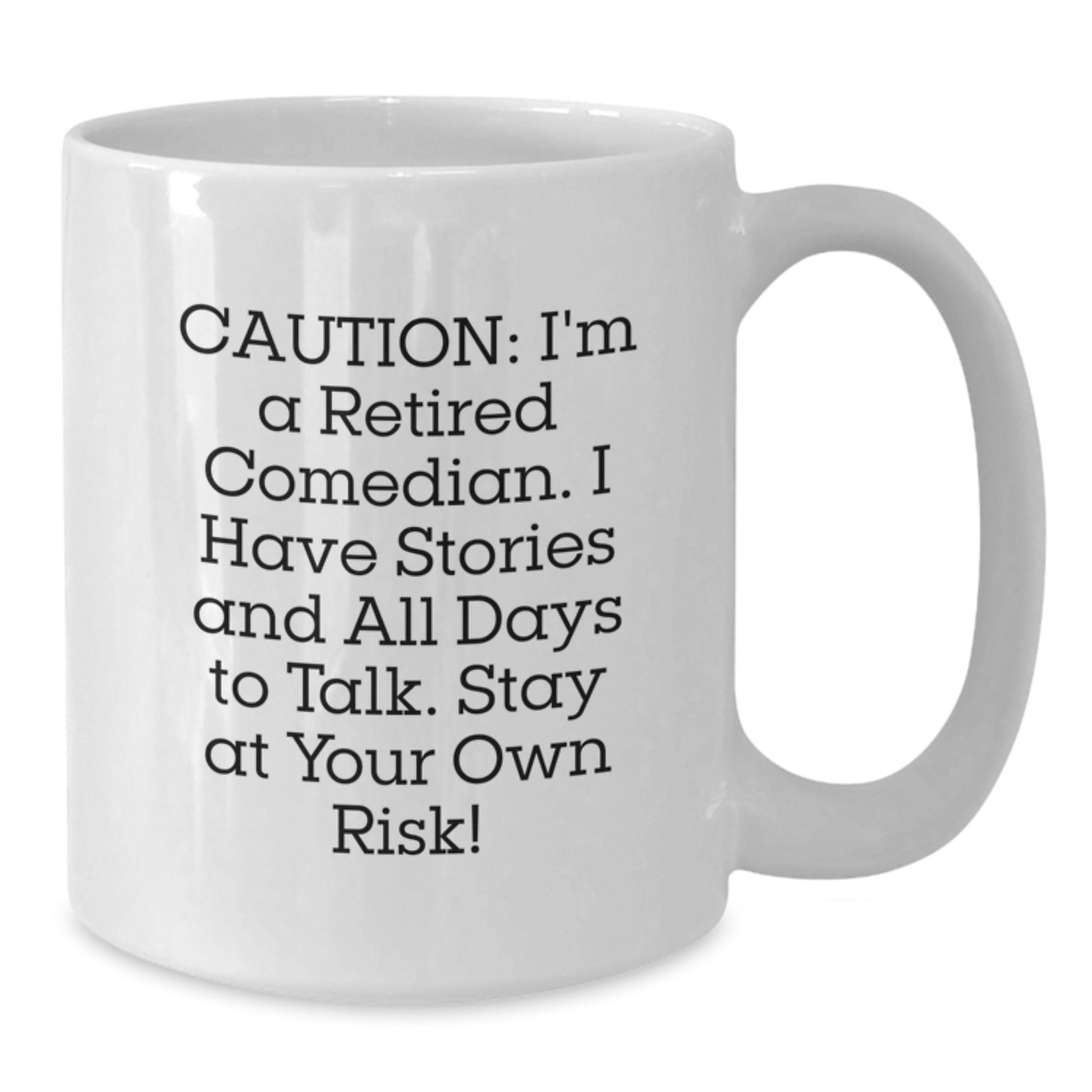 Funny Comedian Christmas Unique Gifts for Friends and Family - Comedian White Coffee Mug with Caution Quote - Additional