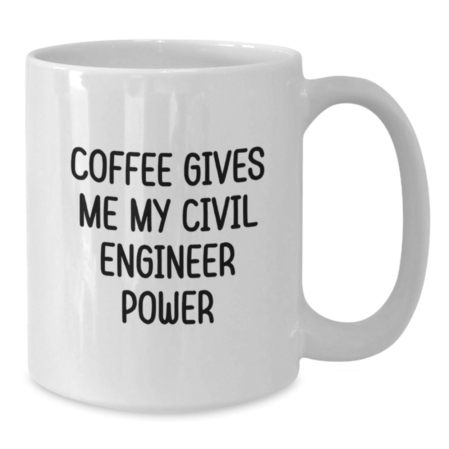 Civil Engineer Gifts, Funny White Coffee Mug, 'Coffee Gives Me My Civil Engineer Power', Christmas Unique Presents for Civil Engineer Men - Additional