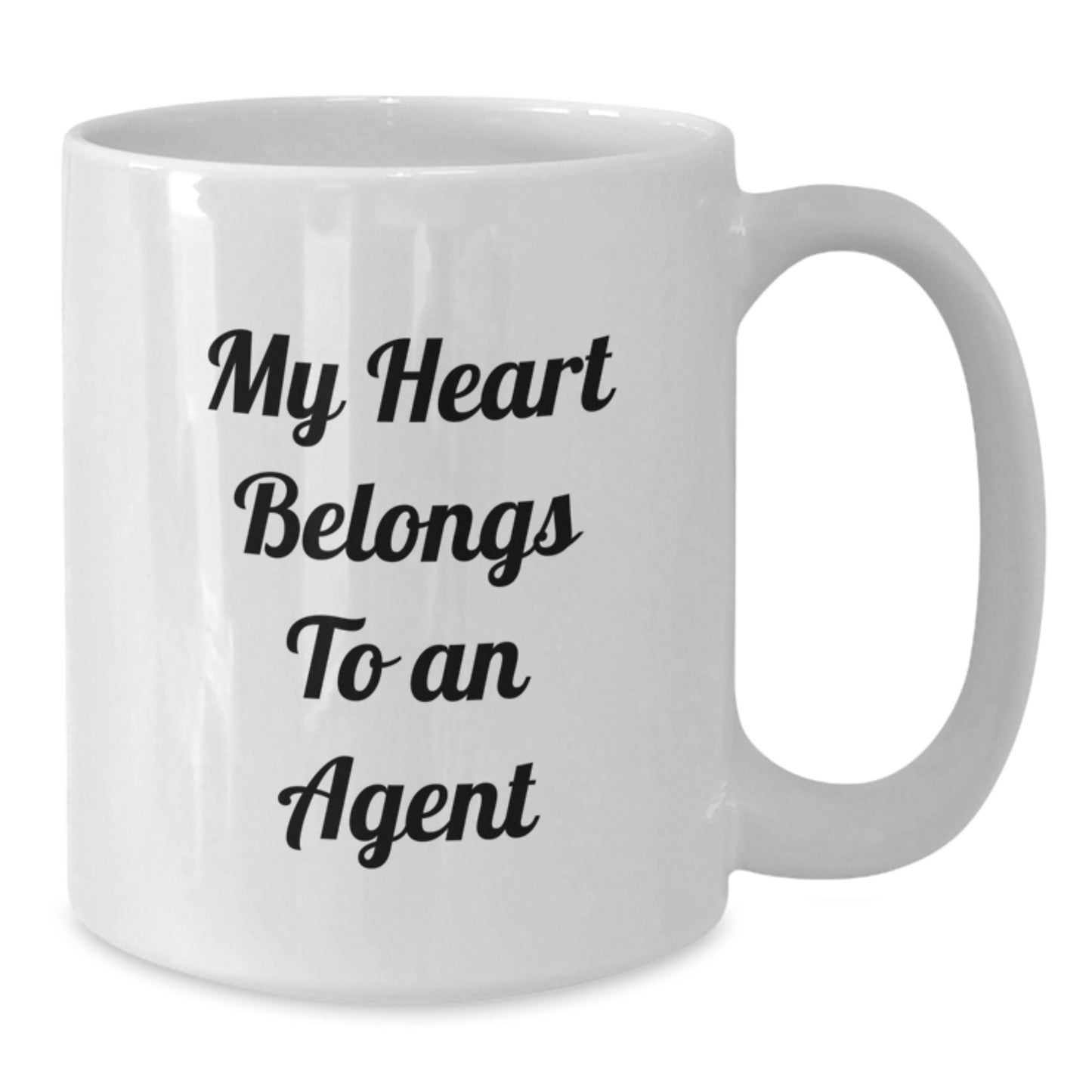Funny Agent Gifts from Friends - My Heart Belongs To An Agent White Coffee Mug, Unique Agent Appreciation Gifts, Agent Christmas Unique Gifts - Additional