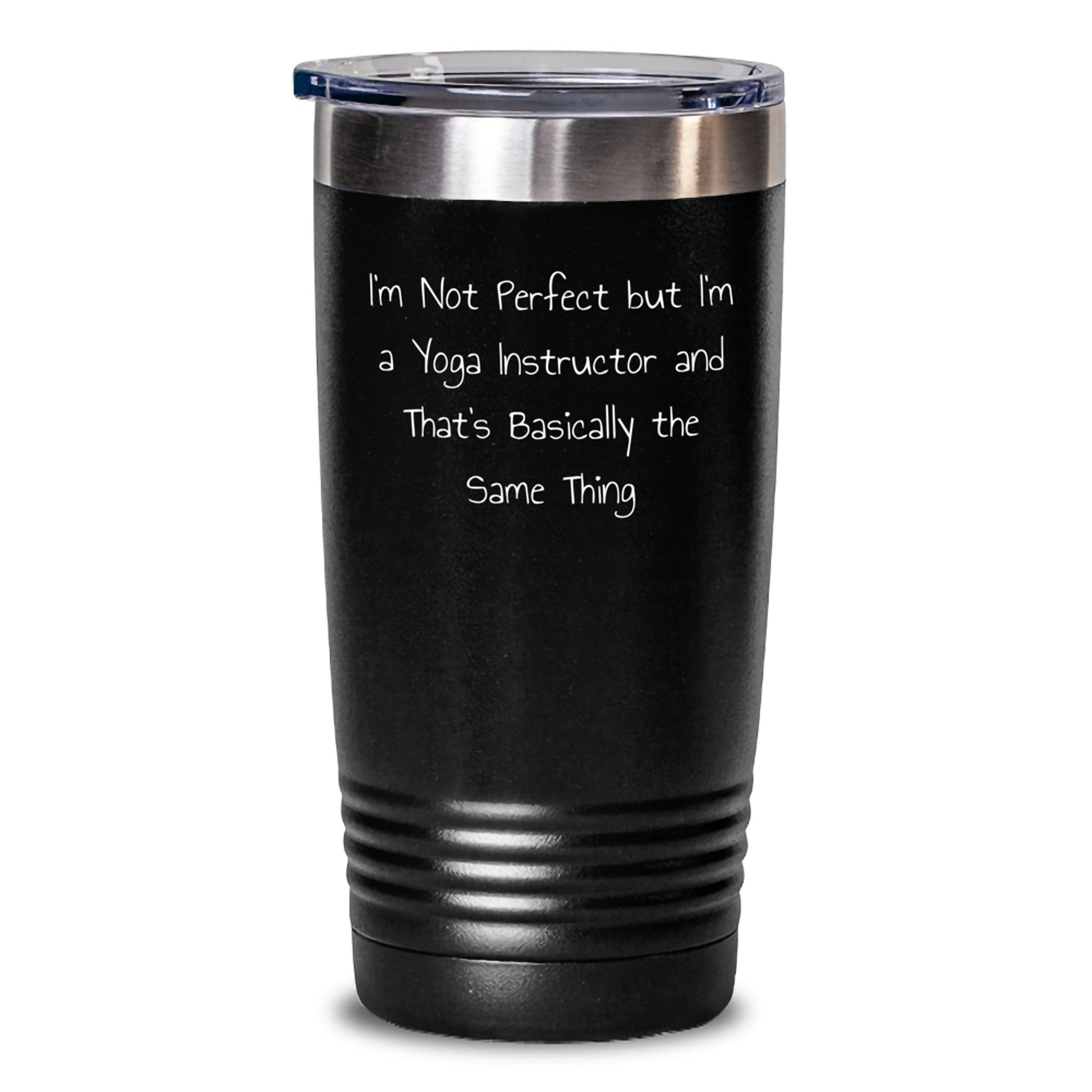 Yoga Instructor Gifts Funny Tumbler 'I'm Not Perfect But I'm A Yoga Instructor And That's Basically The Same Thing' Gifts from Friends to Yoga Instructor Birthday Unique Gifts - Main
