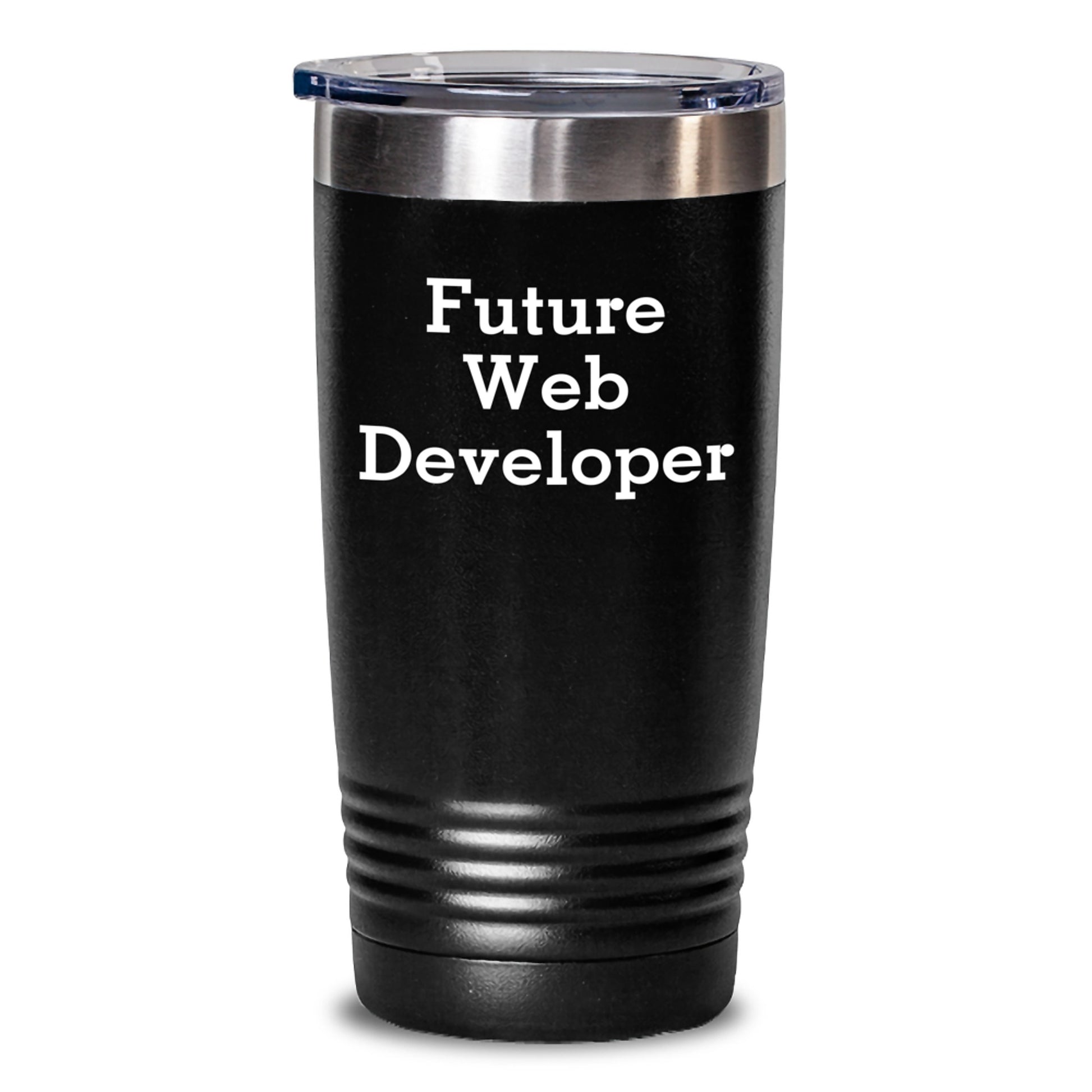 Web Developer Gifts, Funny Quote 'Future Web Developer' Tumbler, 20oz or 30oz Capacity, Stainless Steel / Powder Coating, Gifts from Friends to Future Web Developers, Perfect for Graduation - Main