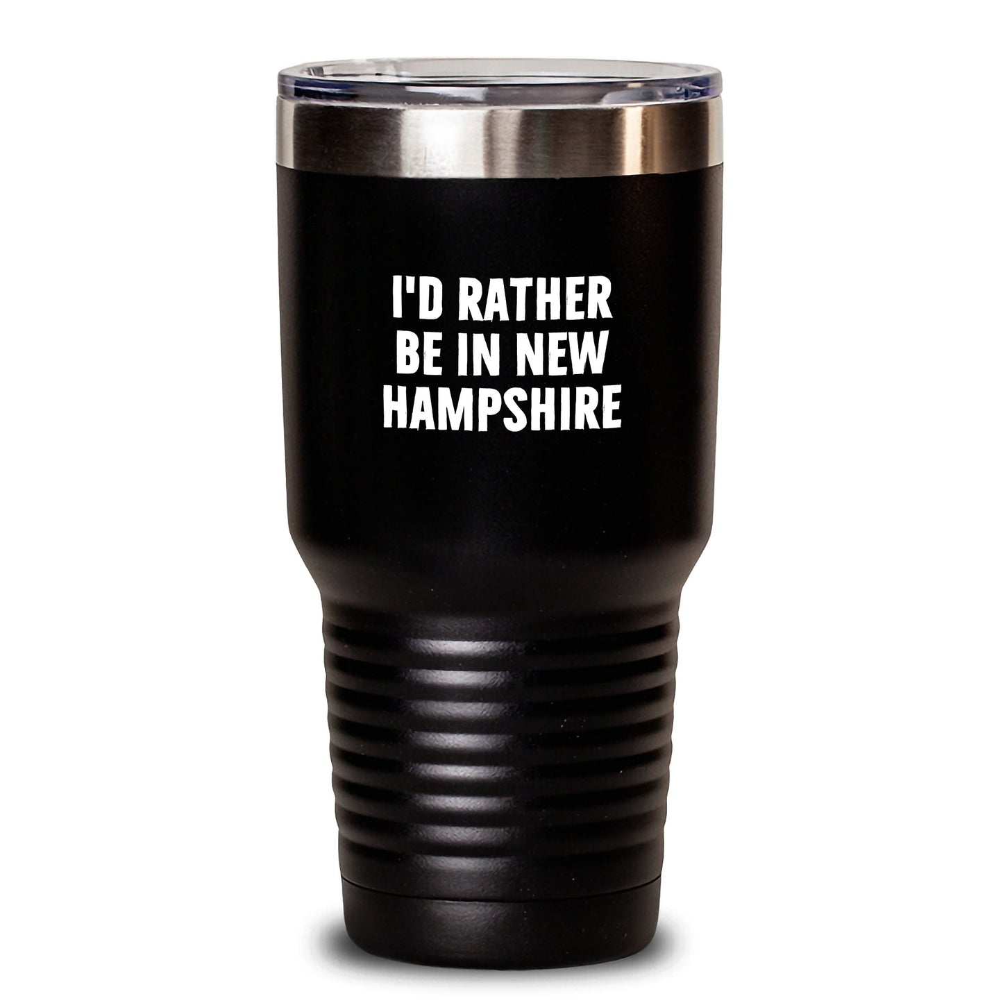 Gifts from Men, Women, or Friends - 'I'd Rather Be In New Hampshire' Funny Tumbler for New Hampshire Enthusiasts, Birthday Unique Gifts with 20oz or 30oz Capacity, Stainless Steel Tumbler with Lid - Main