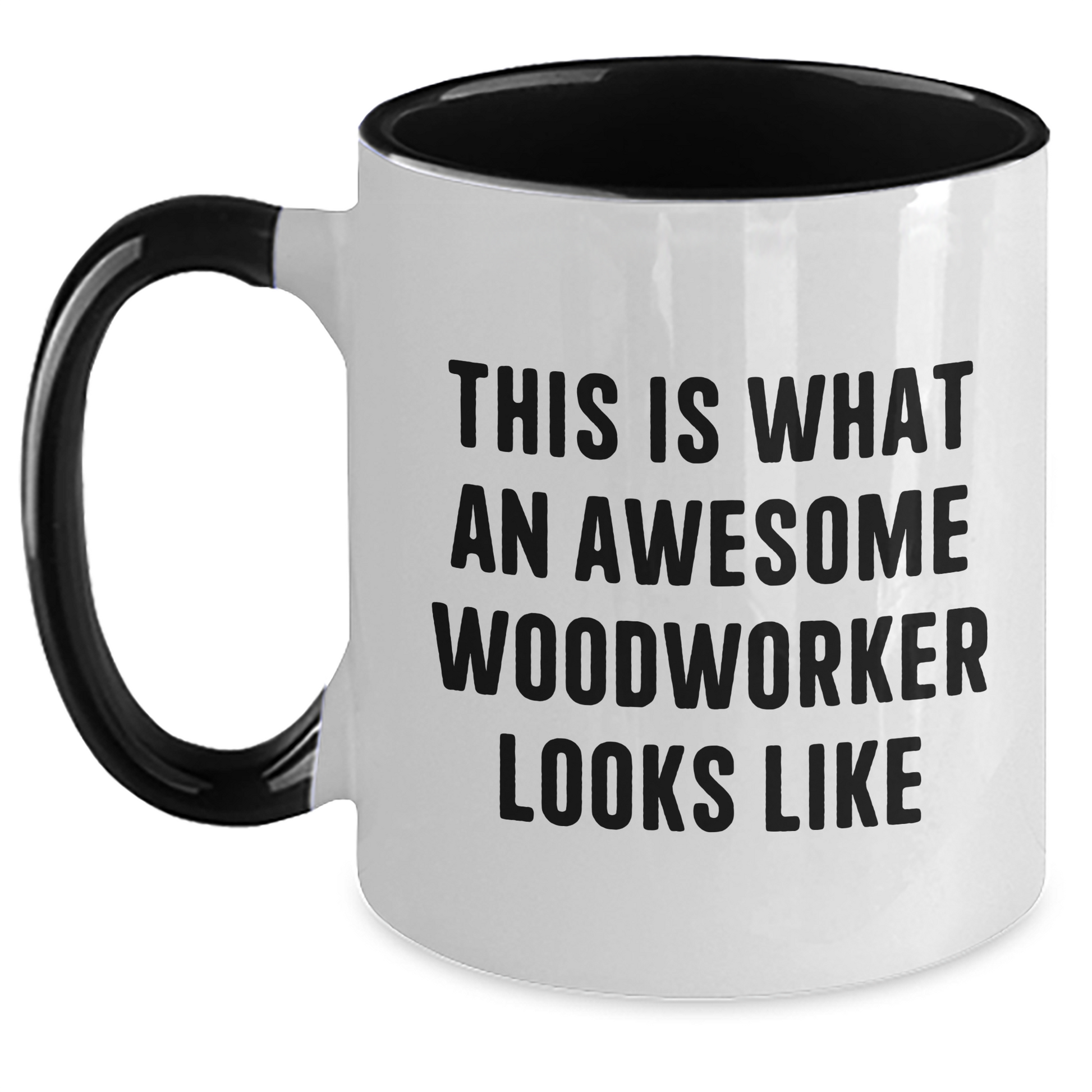 Woodworker Gifts from Friends, Two Tone Coffee Mugs for Woodworker, Inspirational Quote, Graduation Unique Gifts - Main