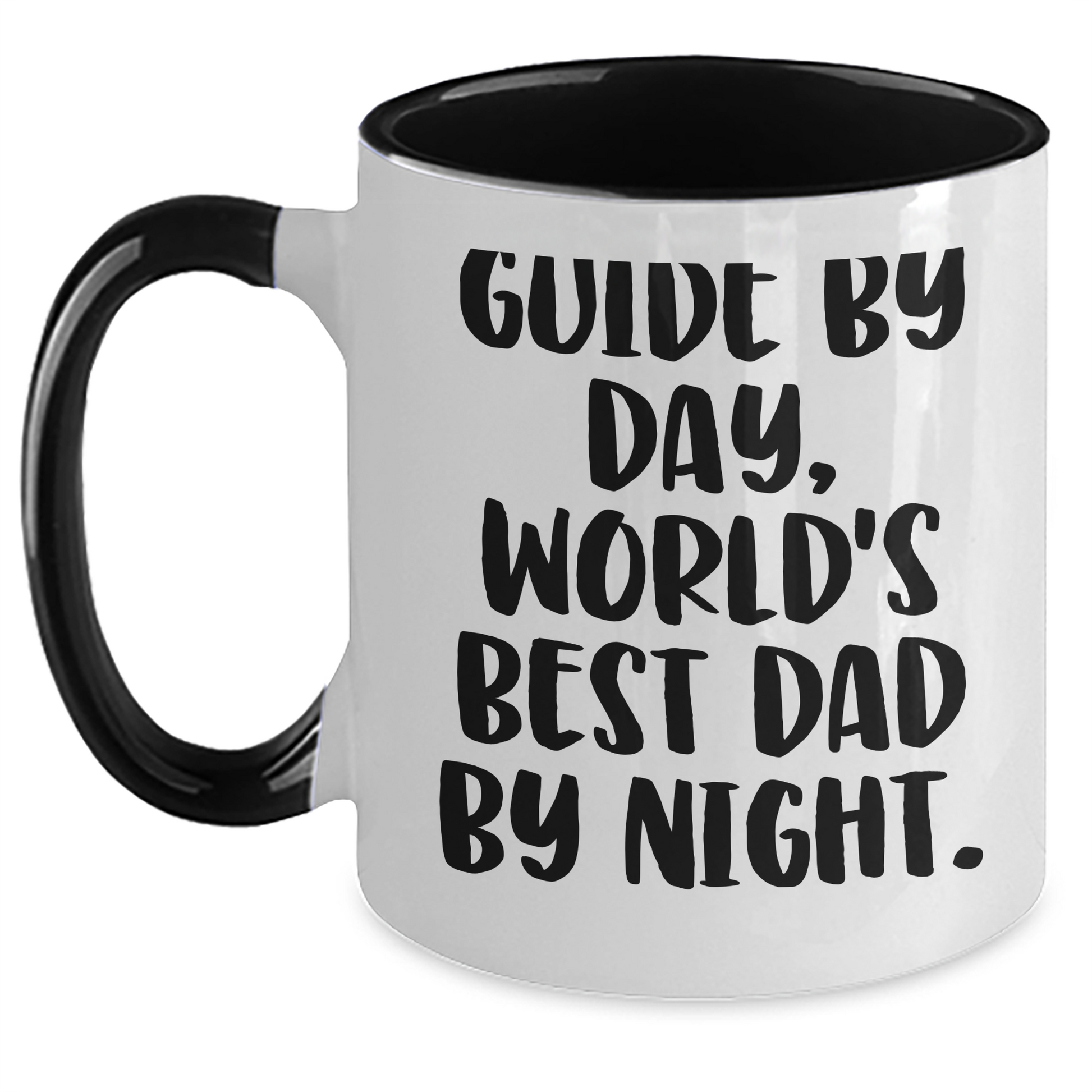 Guide Gifts for Graduation - Funny Two Tone Coffee Mug, World's Best Dad By Night, Gifts from Family - Gifts for Guide - Main