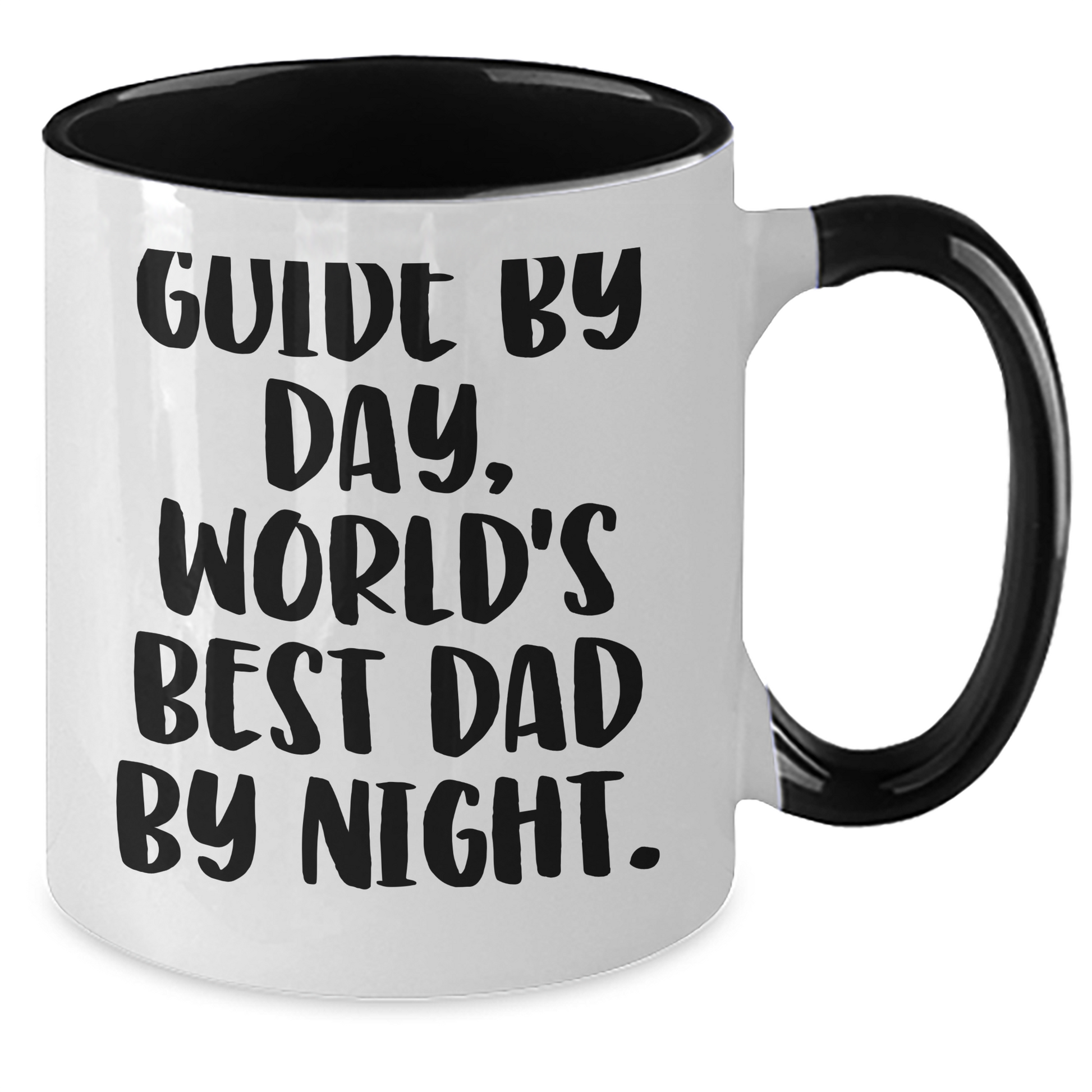 Guide Gifts for Graduation - Funny Two Tone Coffee Mug, World's Best Dad By Night, Gifts from Family - Gifts for Guide - Additional