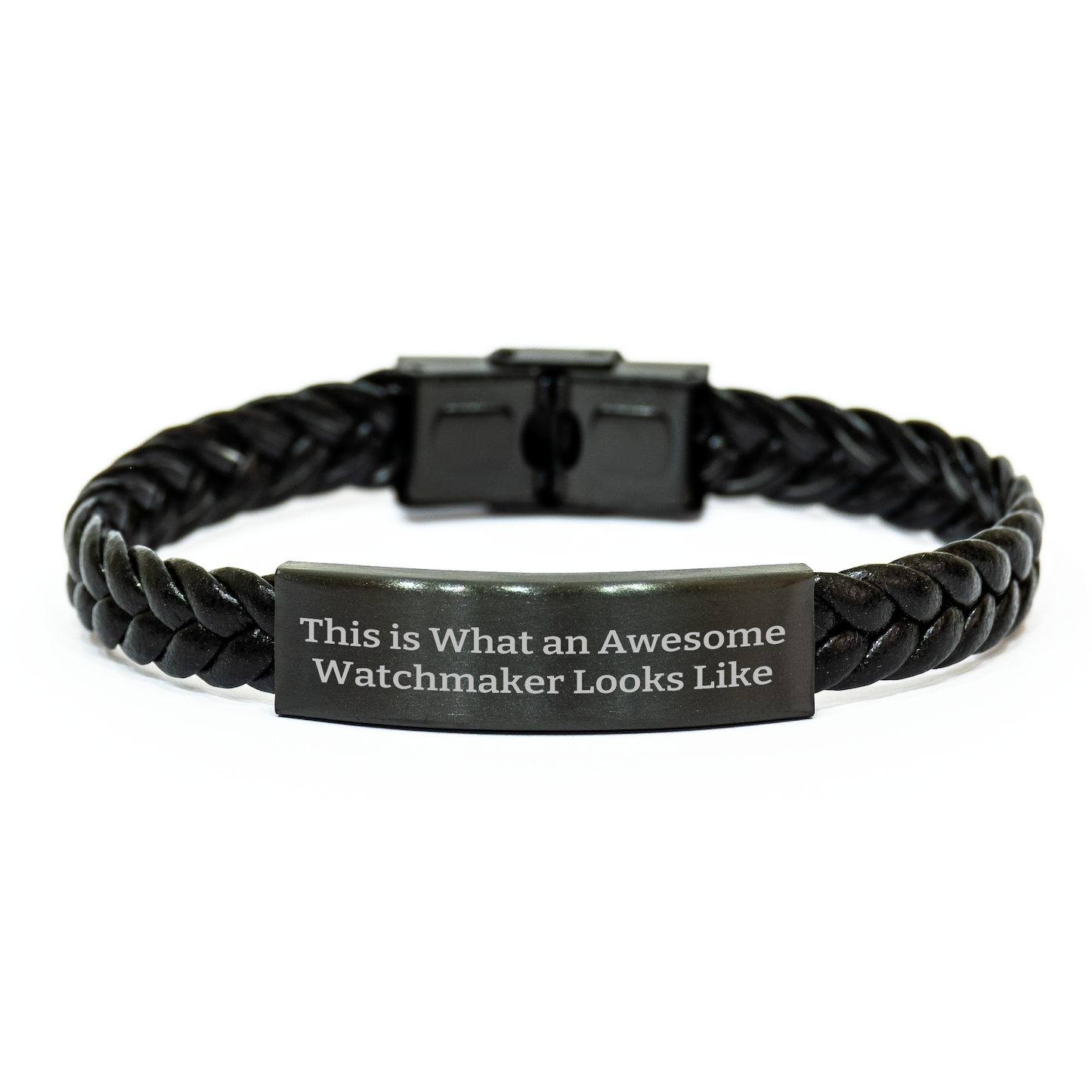 Watchmaker Inspirational Gifts from Friends - This Is What An Awesome Watchmaker Looks Like, Interlaced Leather Bracelet for Graduation, Gifts for Watchmaker - Image 1