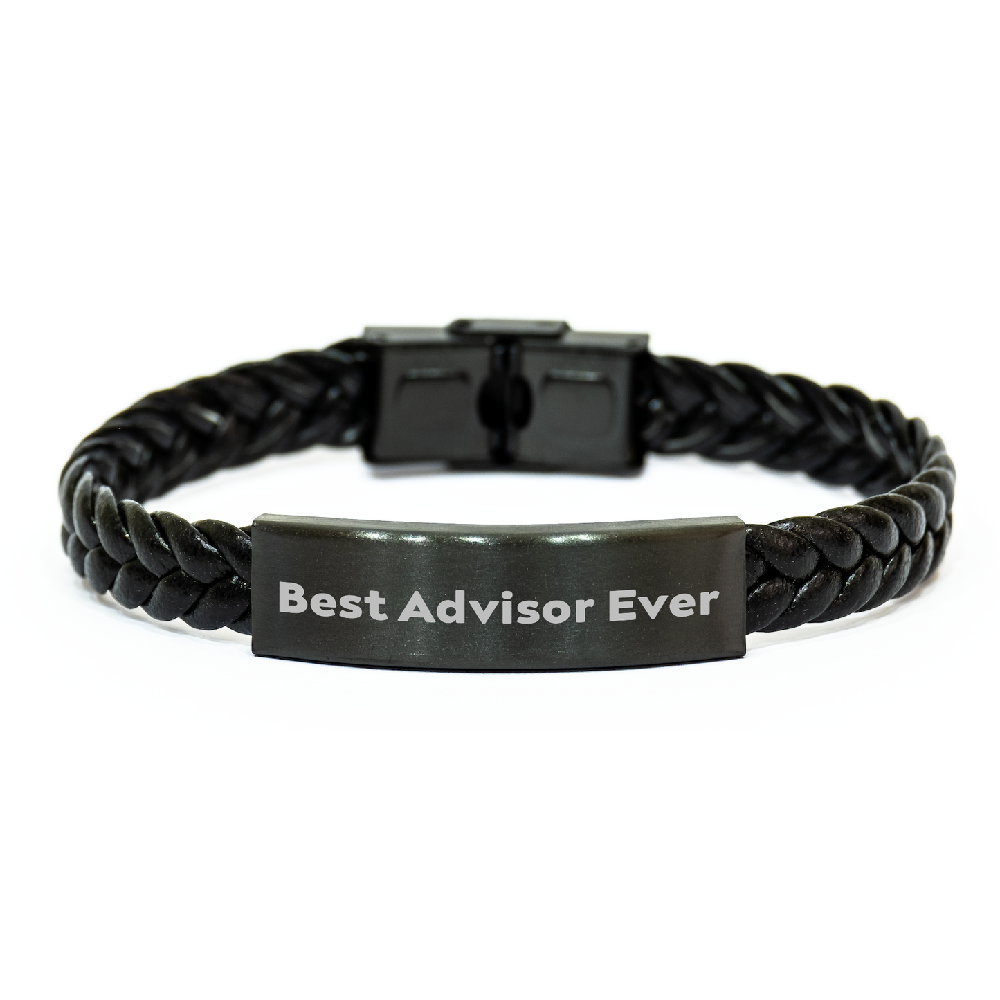 Funny Advisor Gifts from Friends - Best Advisor Ever Interlaced Leather Bracelet for Graduation Unique Gifts for Advisor - Image 1