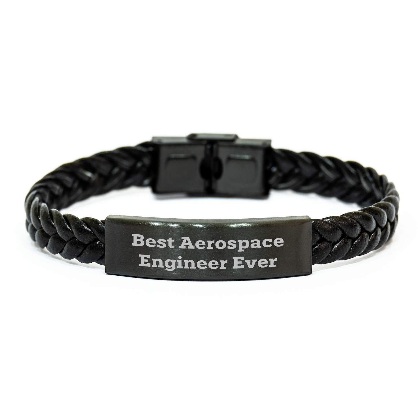 Funny Inspirational Gifts for Aerospace Engineer, Best Aerospace Engineer Ever Interlaced Leather Bracelet, Graduation Unique Gifts from Friends to Family - Image 1