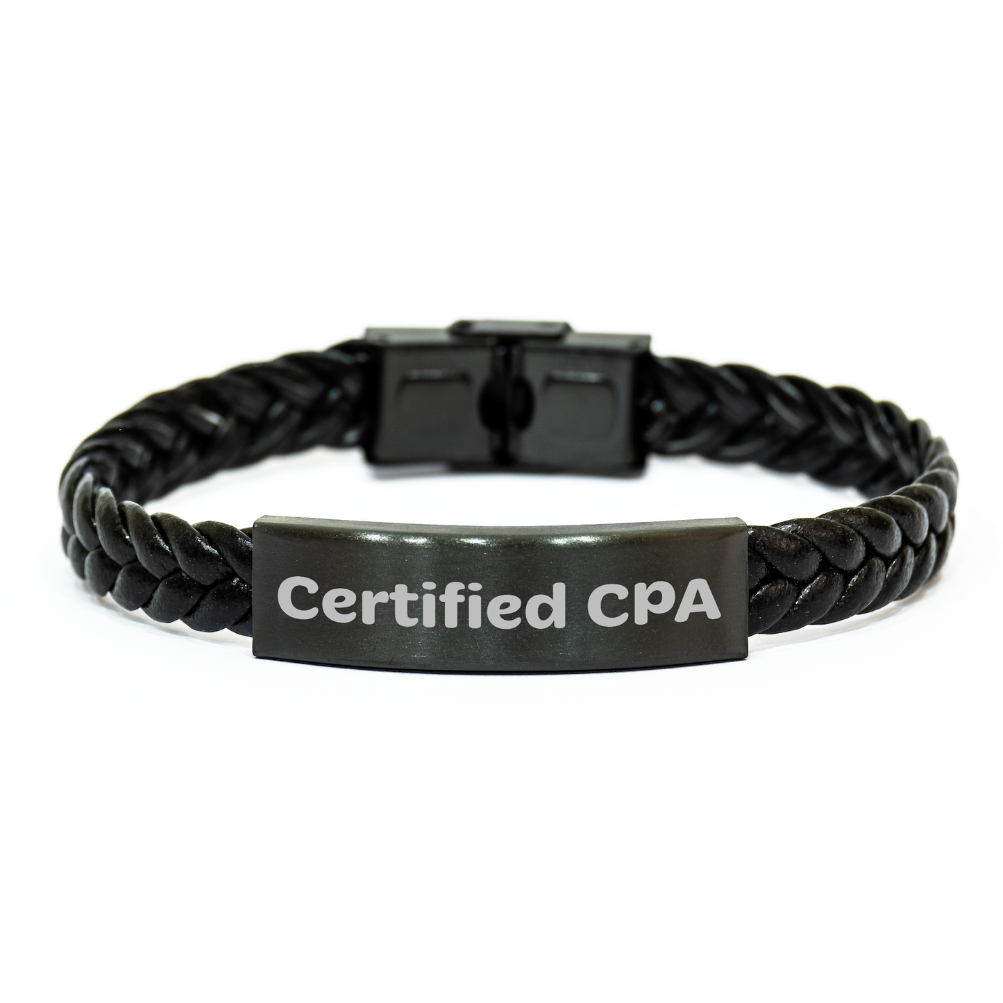 Funny CPA Gifts from Friends for Graduation Interlaced Leather Bracelet with Inspirational Quote, Certified Cpa, Men, Women, Coworkers - Image 1