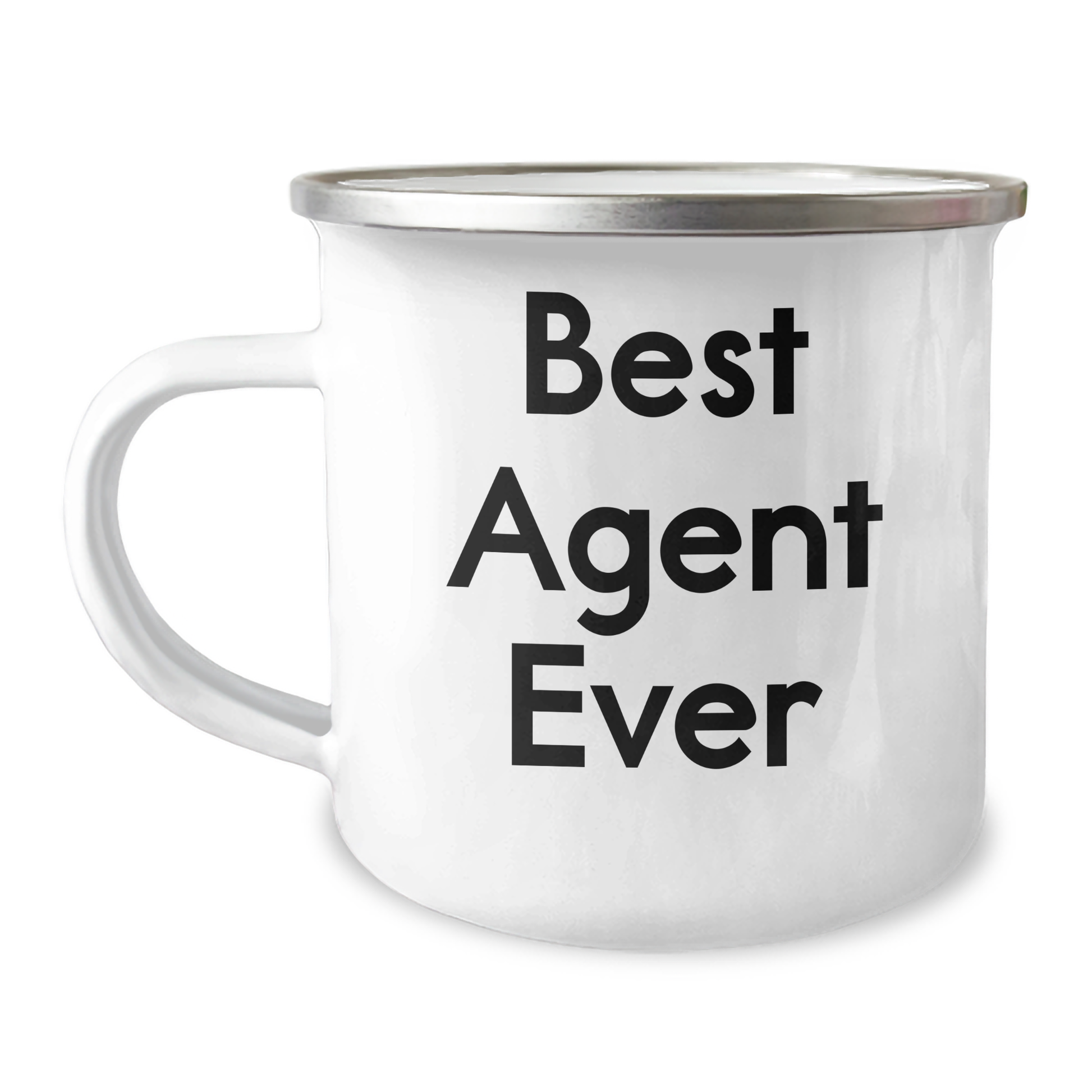 Funny Agent Gifts for Him or Her - Best Agent Ever Quote on Camping Mug, 12 oz Stainless Steel with Enamel Finish - Gifts from Friends or Family for Agent Graduation - Image 1