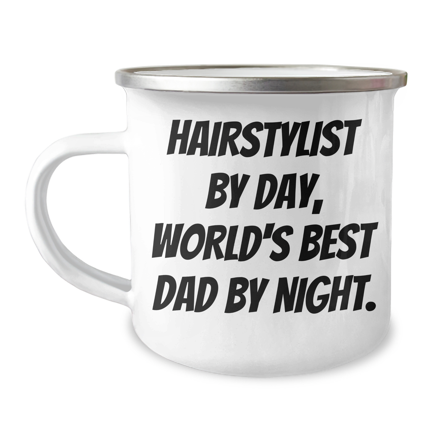Hairstylist Gifts from Family - World's Best Dad by Night - Funny Camping Mug for Hairstylist by Day, Graduation Unique Gifts - Image 1