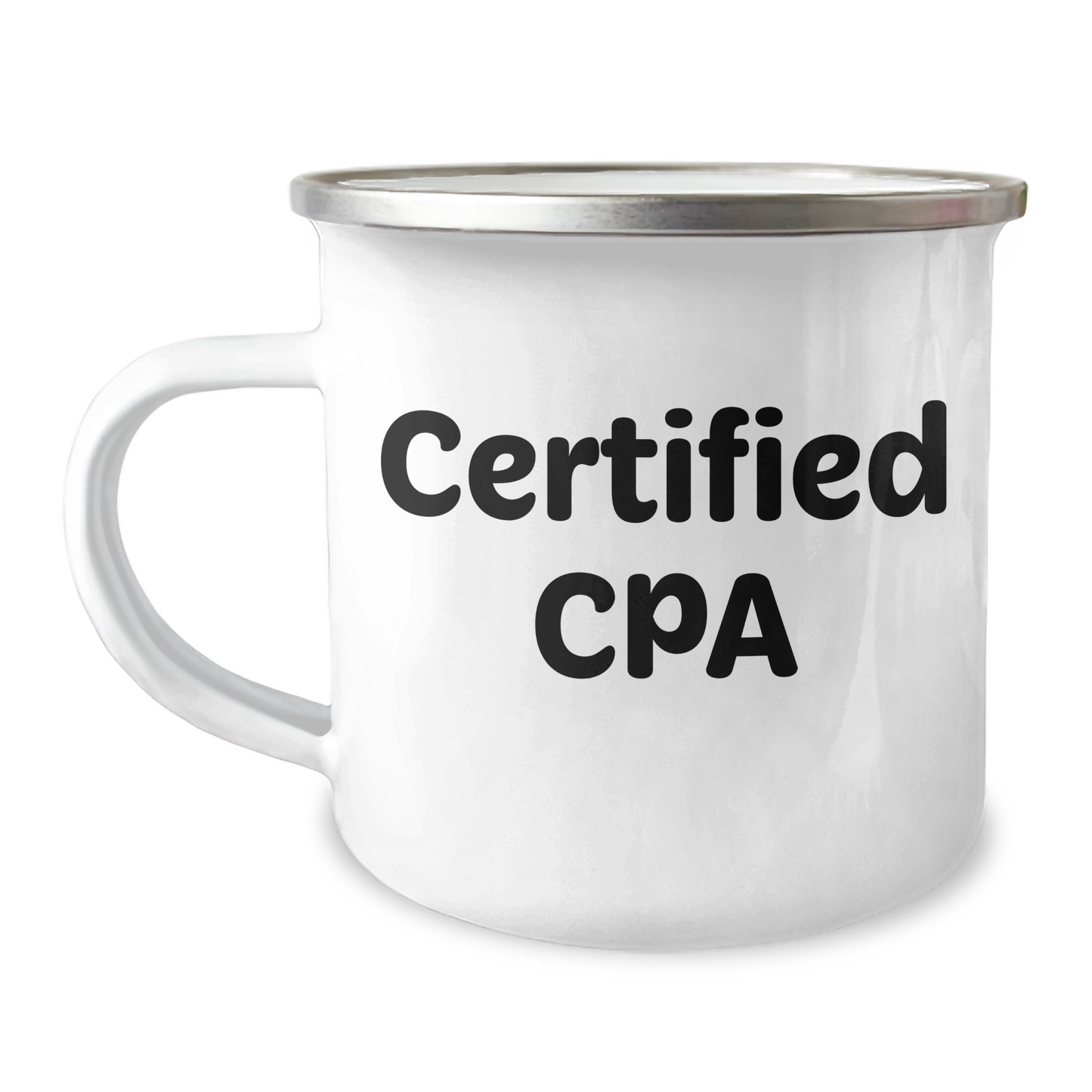 Funny CPA Camping Mug Gifts from Mom for Graduation with Encouragement Quotes, 12 oz Stainless Steel Enamel Finish - Image 1