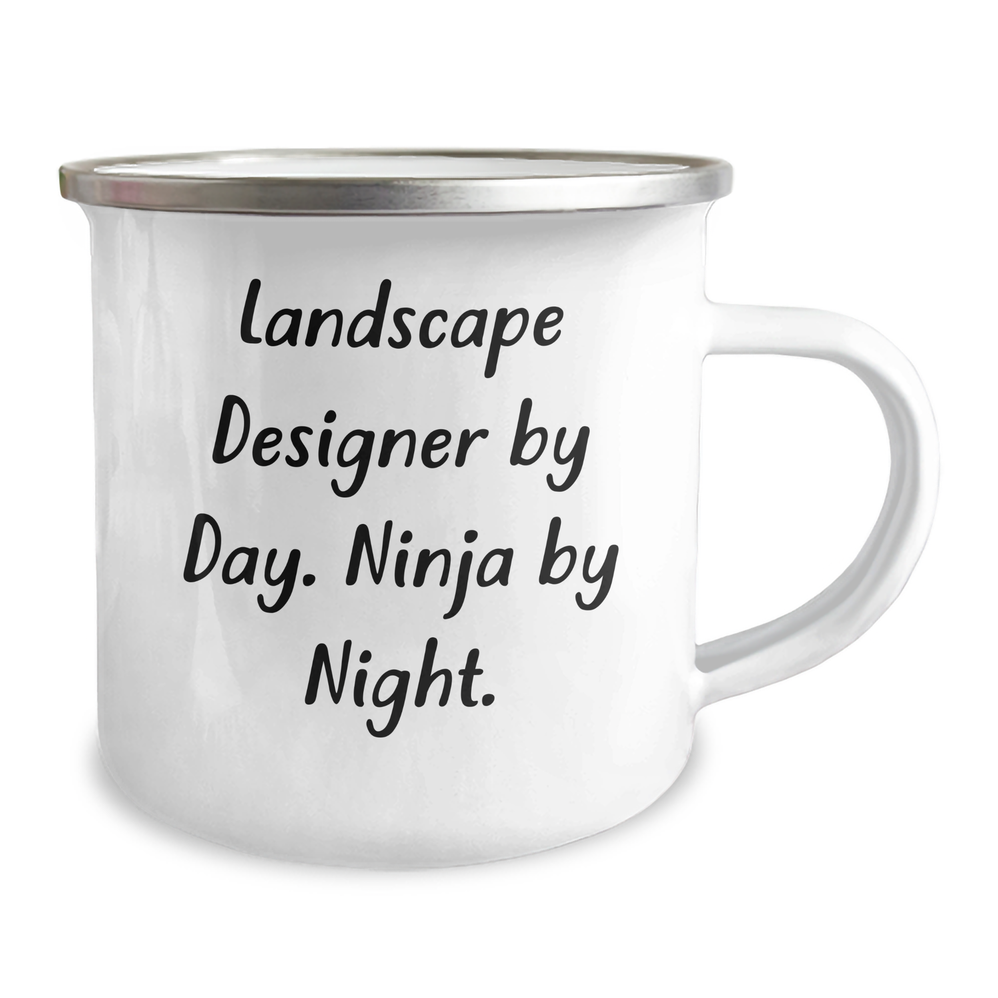 Landscape Designer Gifts from Men to Graduates, Camping Mug for Ninja Landscapers By Day, Funny Quote, 12 oz Stainless Steel with Enamel Finish - Image 2