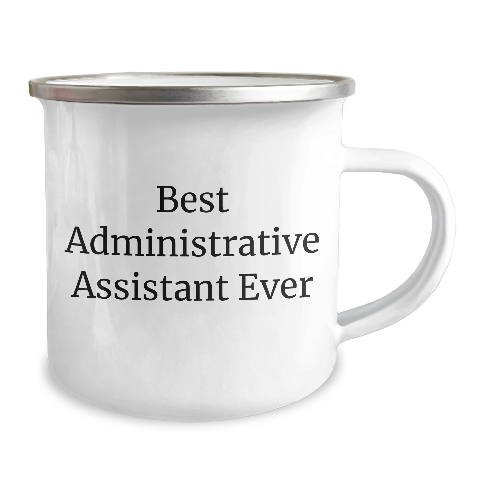 Funny Administrative Assistant Gifts from Friends to Coworkers, 'Best Administrative Assistant Ever' Quote on Camping Mug, 12 oz Stainless Steel with Enamel Finish, Perfect Graduation Unique Gifts - Image 2