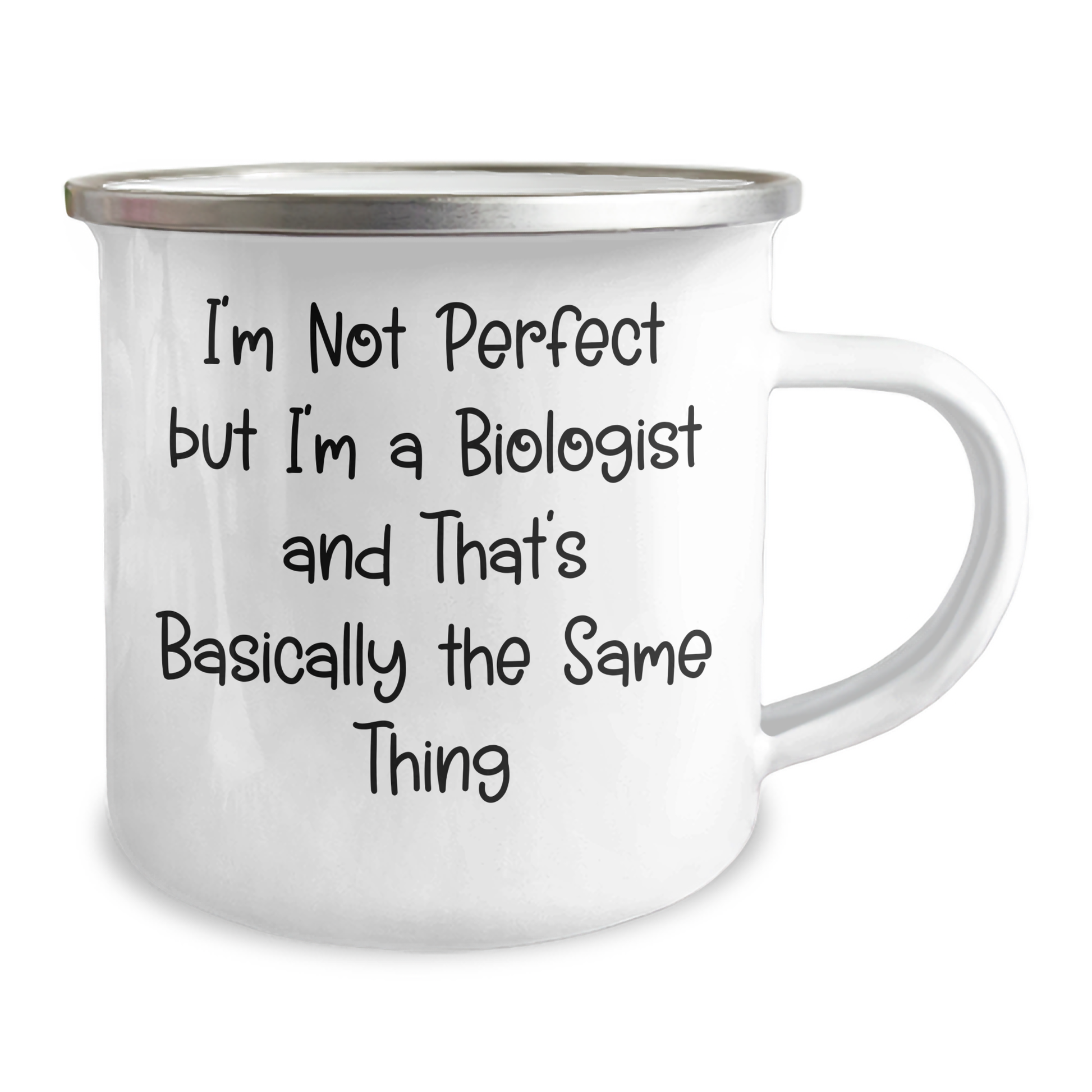 Funny Biologist Gifts from Friends to Family - I'm Not Perfect But I'm A Biologist And That's Basically The Same Thing Camping Mug for Graduation - Image 2