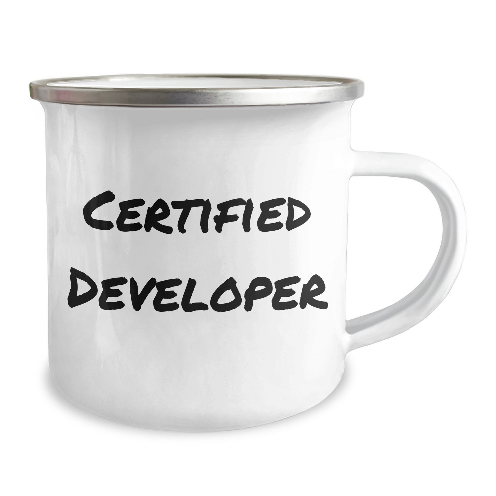 Funny Developer Gifts from Friends for Graduation Unique Camping Mug, 12 oz, Stainless Steel with Enamel Finish, 'Code Like a Boss' Quote, Perfect for Men, Women, Coworkers, Family - Image 2