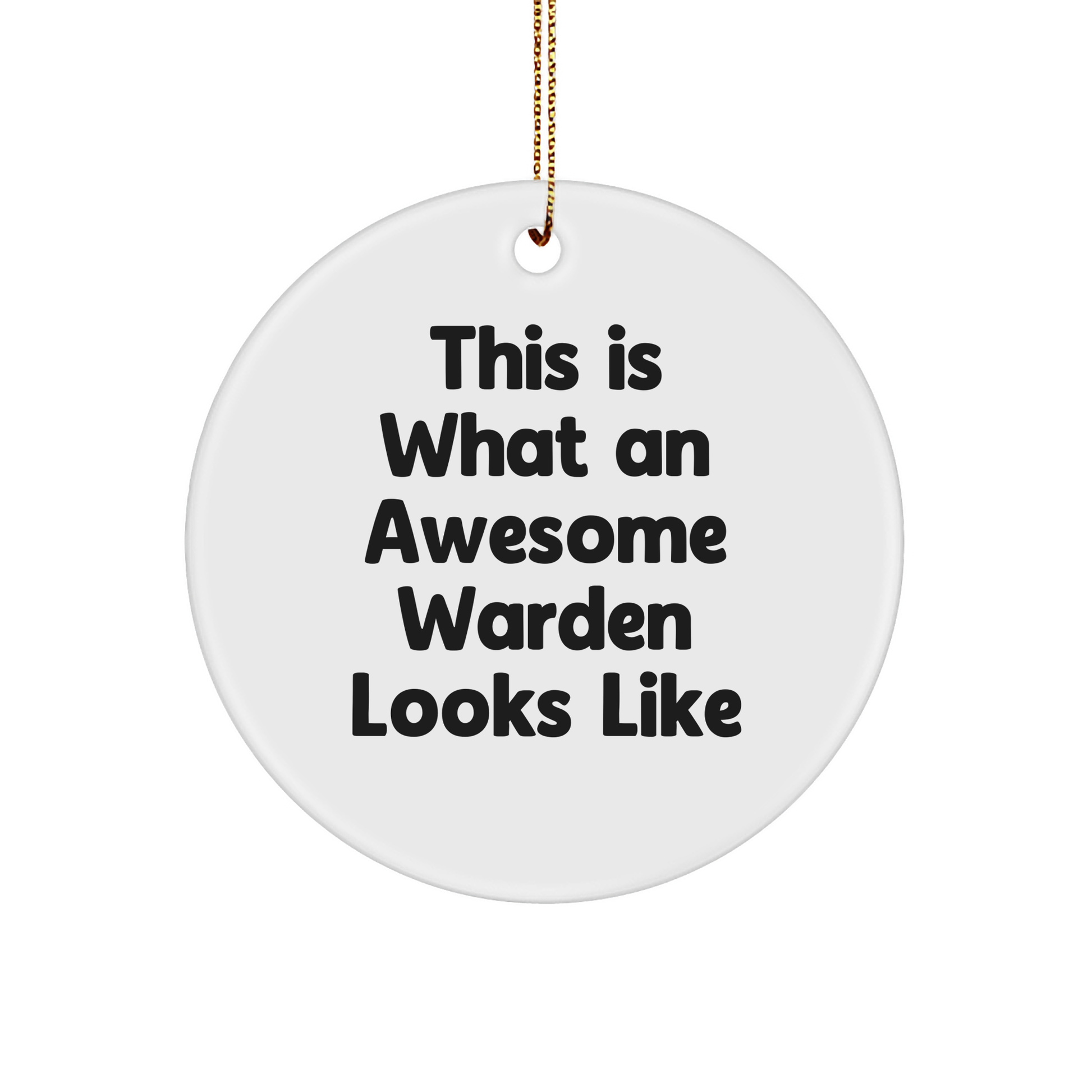 Warden Circle Ornament, Funny 'This Is What An Awesome Warden Looks Like' Gift for Men, Women, or Friends from Family, Perfect for Christmas - Image 1