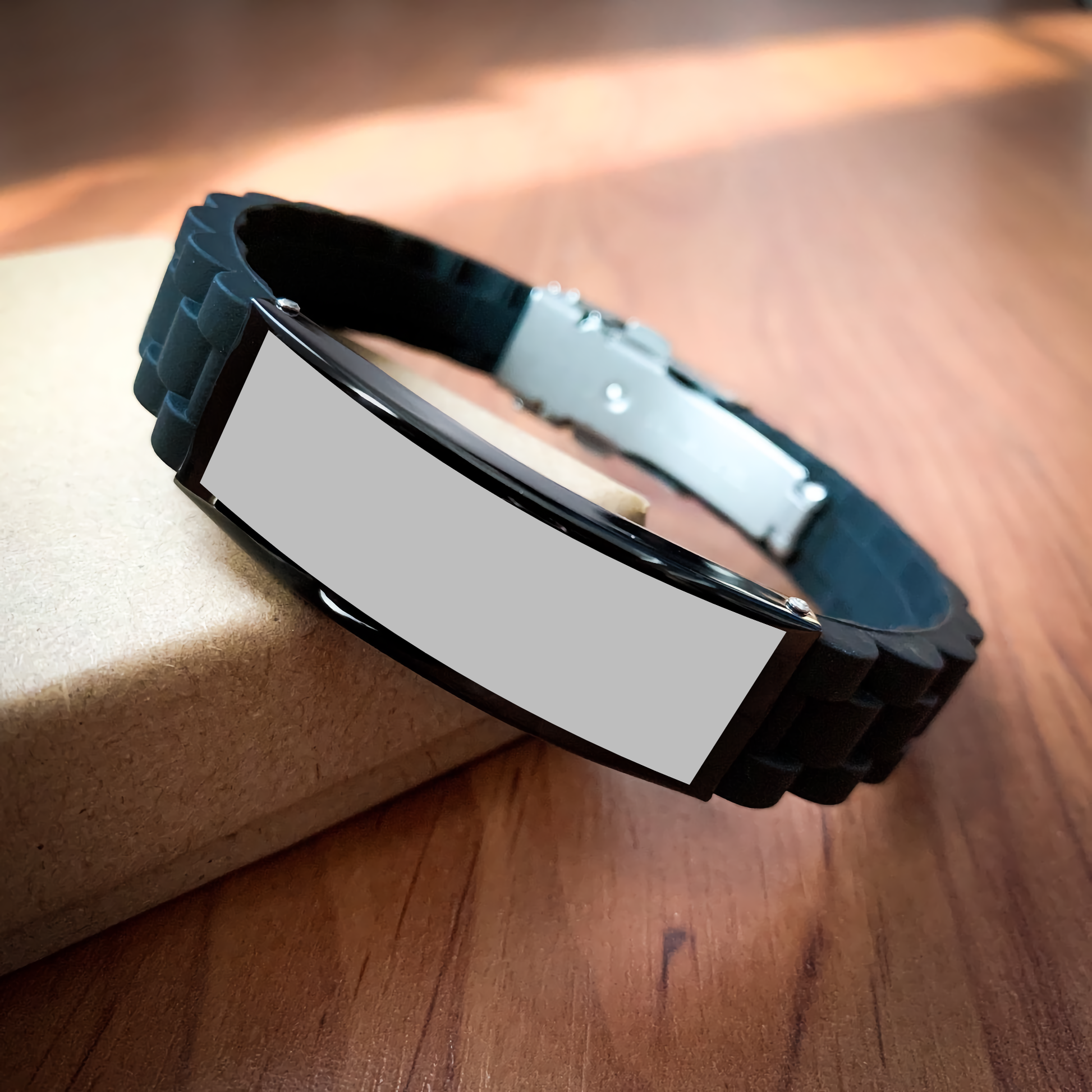 Funny Carpenter Gifts for Him - I'm Not Perfect But I'm A Carpenter, Glide lock Clasp Adjustable Black Stainless Steel Silicone Men's Gift from Friends - Image 2