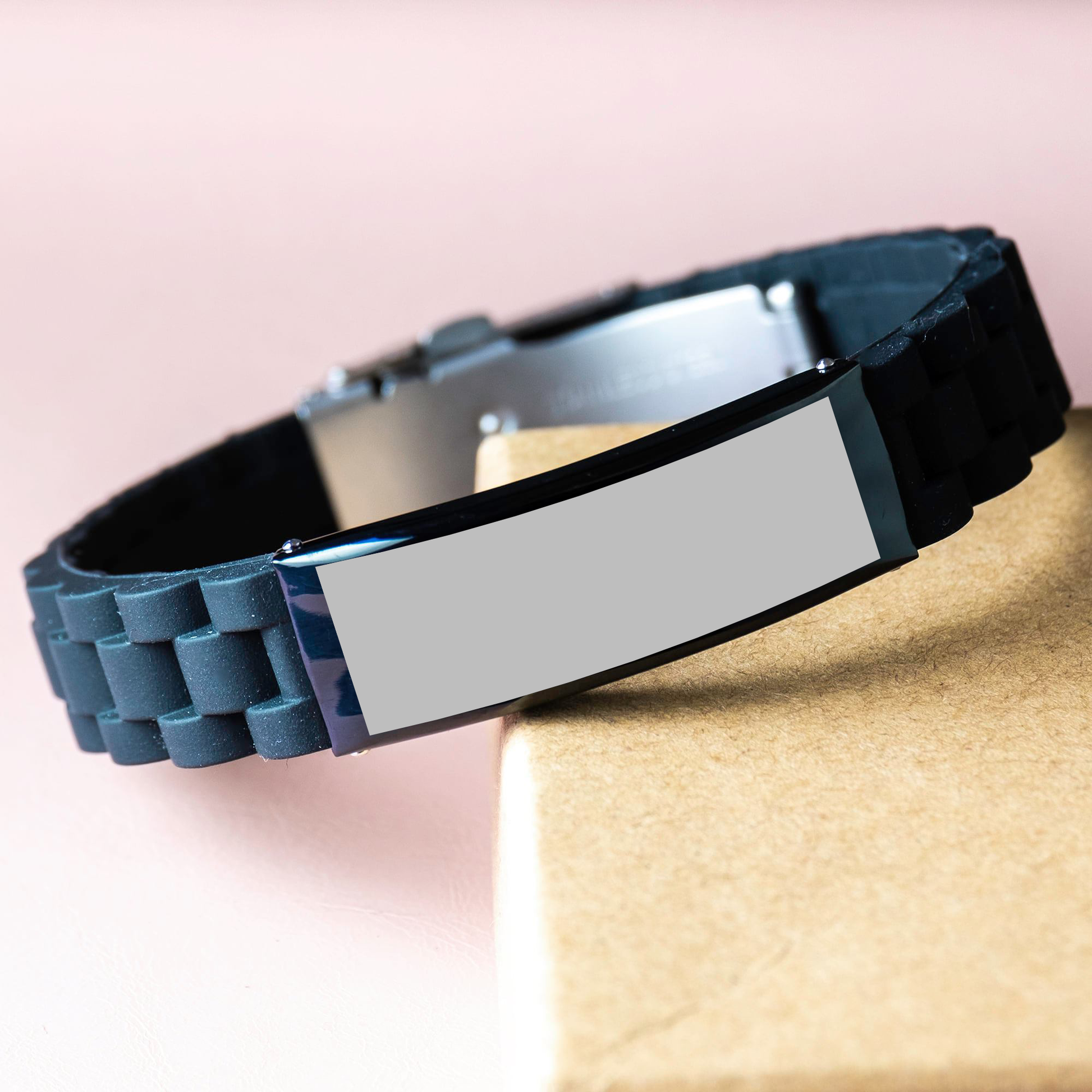 Funny Carpenter Gifts for Him - I'm Not Perfect But I'm A Carpenter, Glide lock Clasp Adjustable Black Stainless Steel Silicone Men's Gift from Friends - Image 3