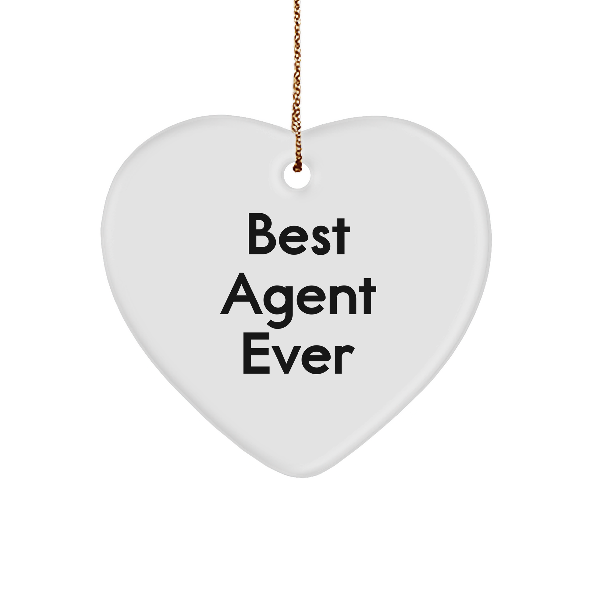 Best Agent Ever Heart Ornament, Funny Gift for Men from Agent to Coworkers, Christmas Unique Agent Gifts - Image 1