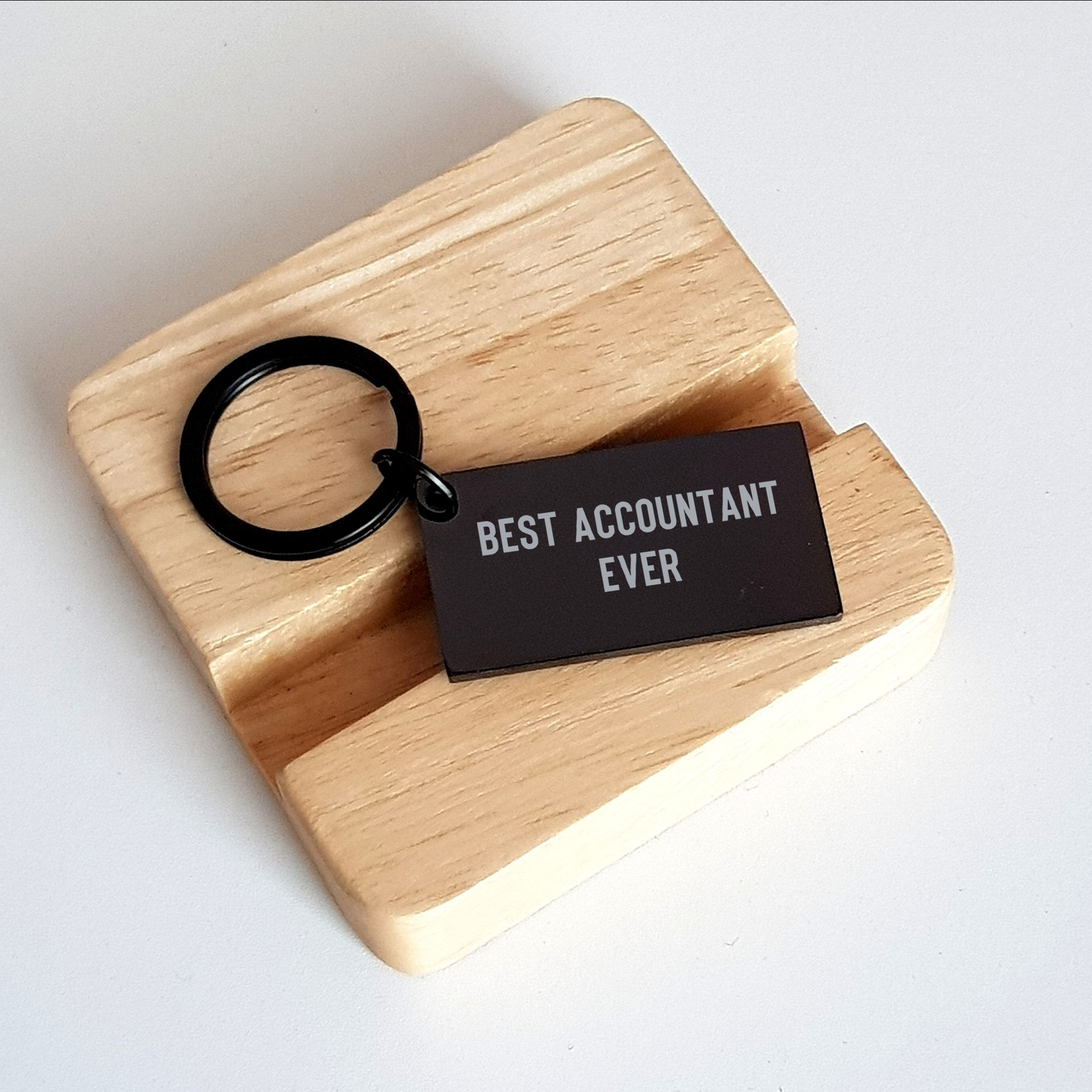 Funny Accountant Gifts, 'Best Accountant Ever' Keychain, Black Stainless Steel, Graduation Unique Gifts from Friends, Coworkers, Family - Image 2