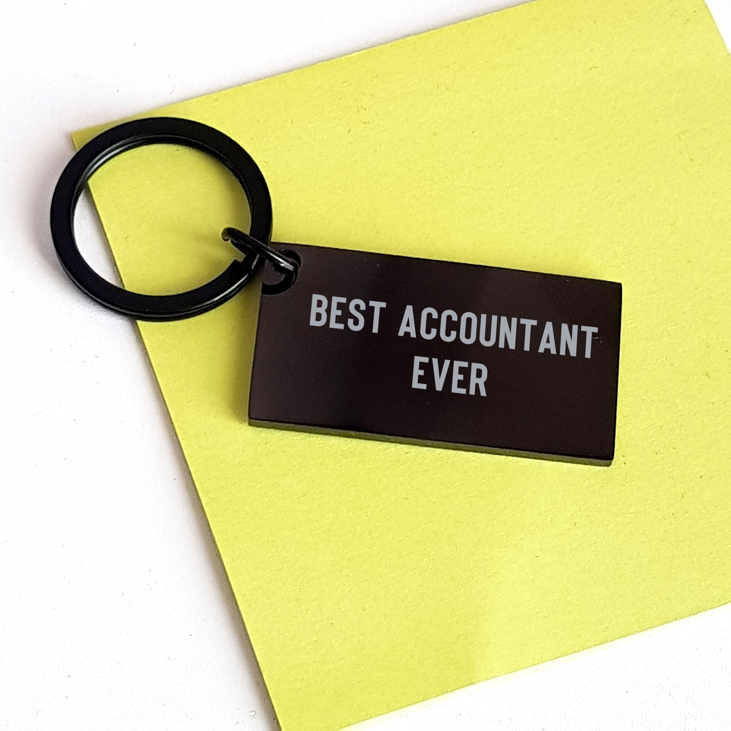 Funny Accountant Gifts, 'Best Accountant Ever' Keychain, Black Stainless Steel, Graduation Unique Gifts from Friends, Coworkers, Family - Image 3
