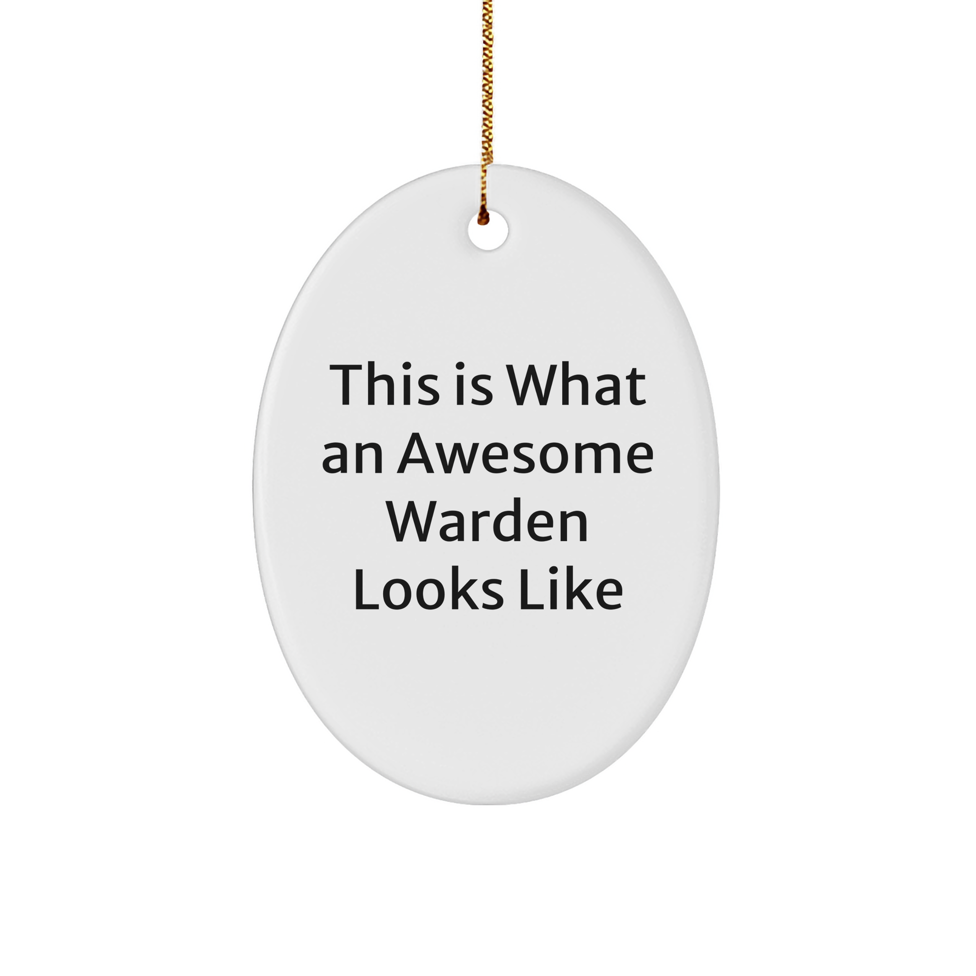 Warden Gifts, Funny Inspirational Oval Ornament, 'This Is What An Awesome Warden Looks Like', Christmas Unique Gifts from Family to Warden - Image 1