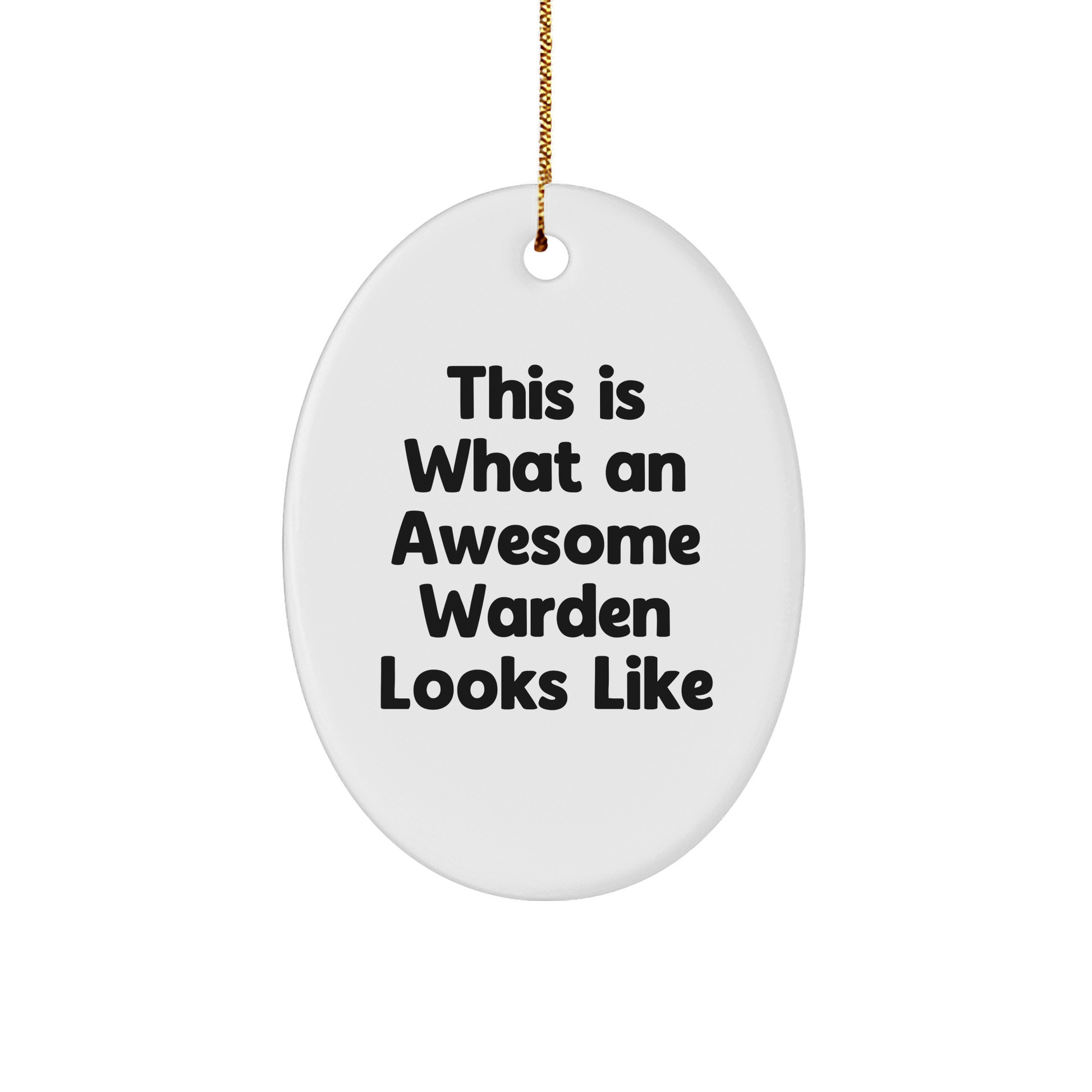 Warden Gifts from Men, Funny Oval Ornament This Is What An Awesome Warden Looks Like, Christmas Unique Gifts for Family - Image 1