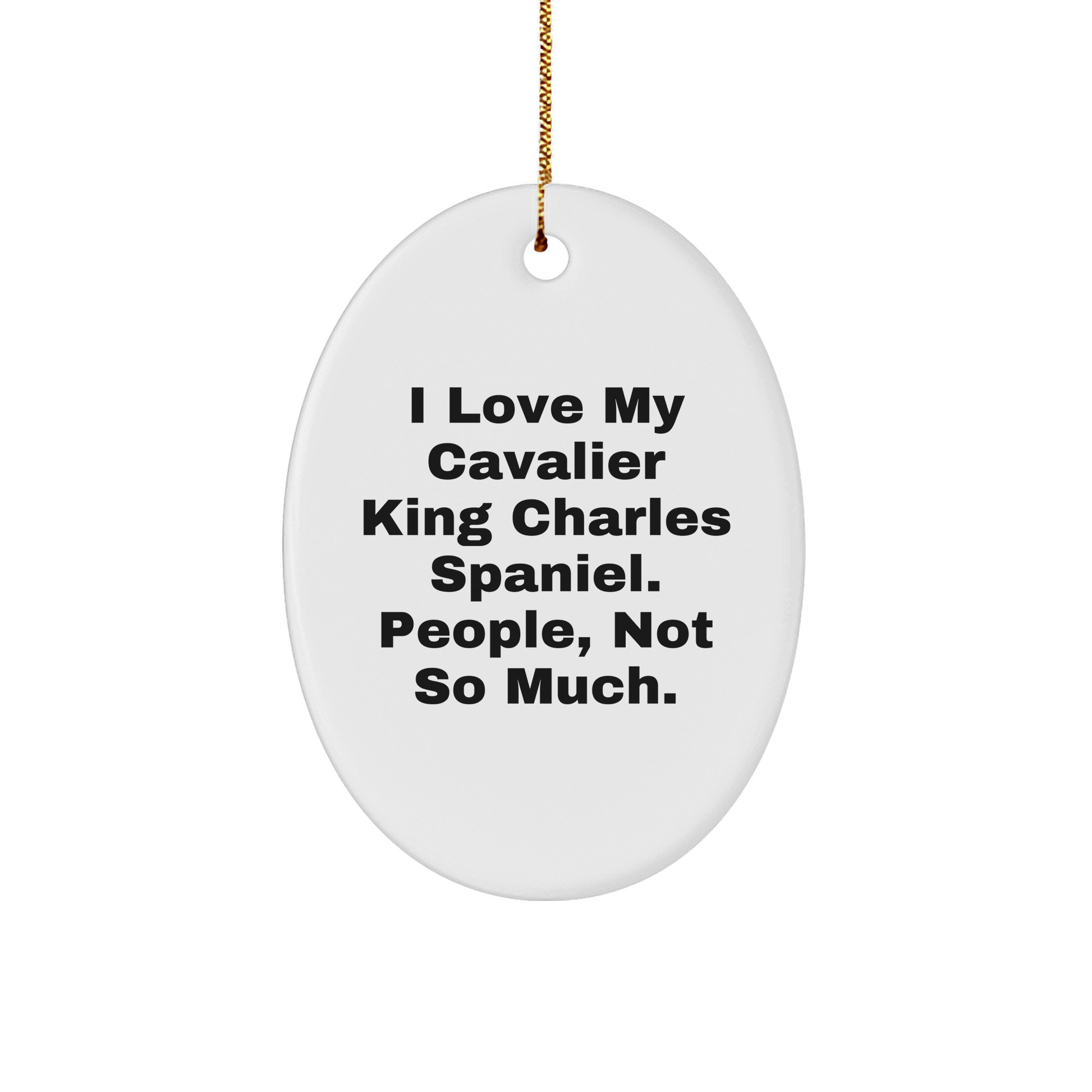 Cavalier King Charles Spaniel Dog Oval Ornament, Funny Quote Gifts from Family, Friends, or Coworkers for Christmas - Image 1