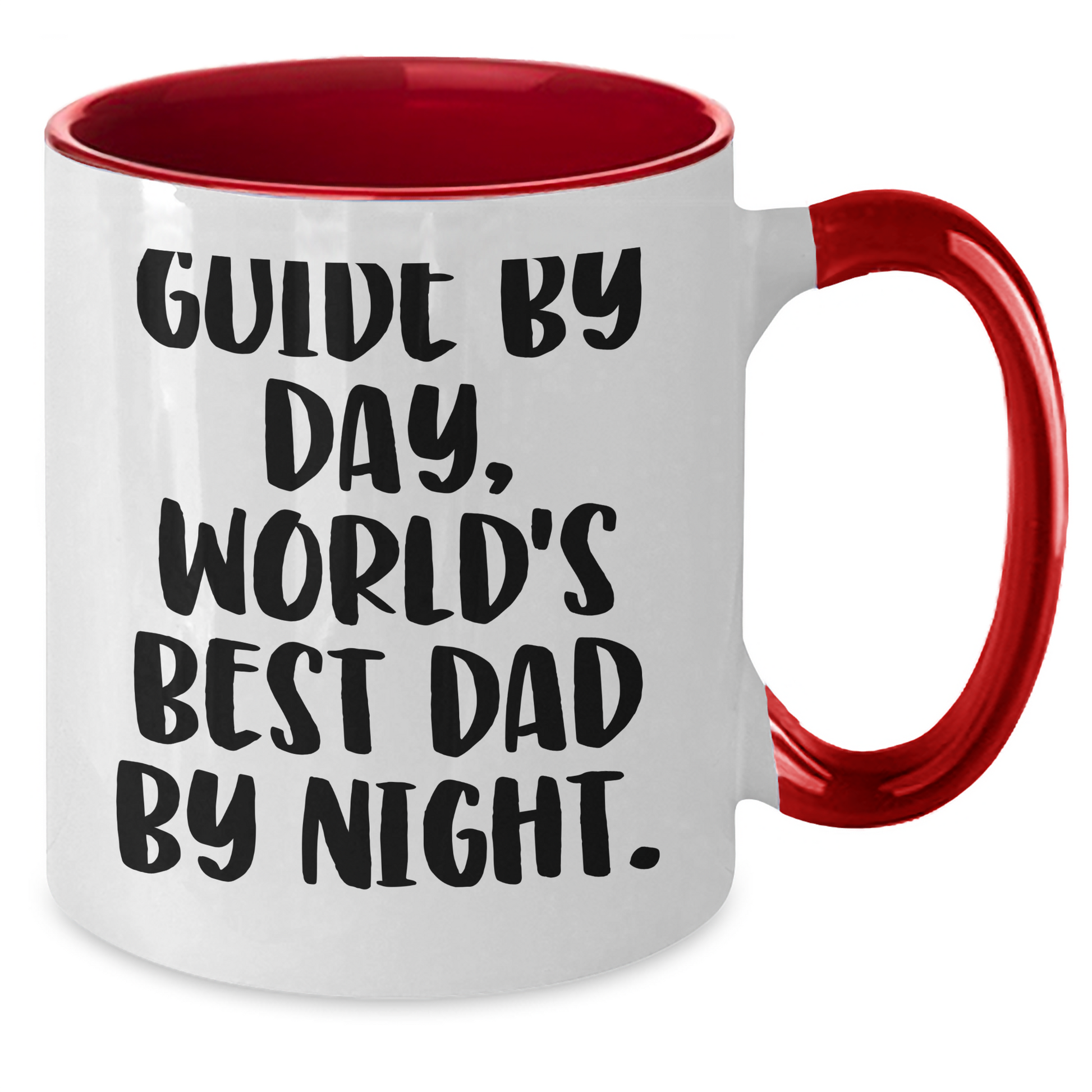 Guide Gifts for Graduation - Funny Two Tone Coffee Mug, World's Best Dad By Night, Gifts from Family - Gifts for Guide - Additional