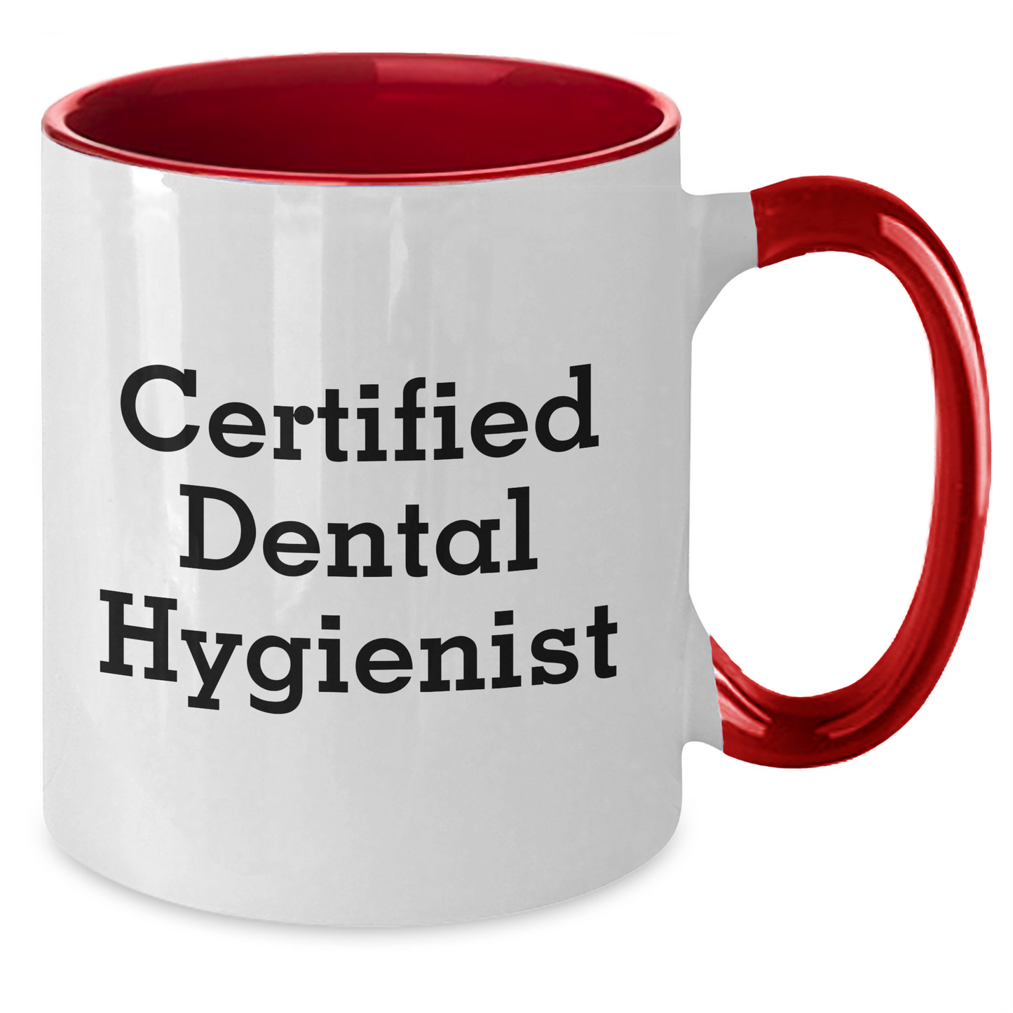 Funny Gifts for Dental Hygienist from Friends - Certified Dental Hygienist Two Tone Coffee Mug, Black and White, Red and White, Navy and White, Pink and White - Gifts for Dental Hygiene Graduation - Additional