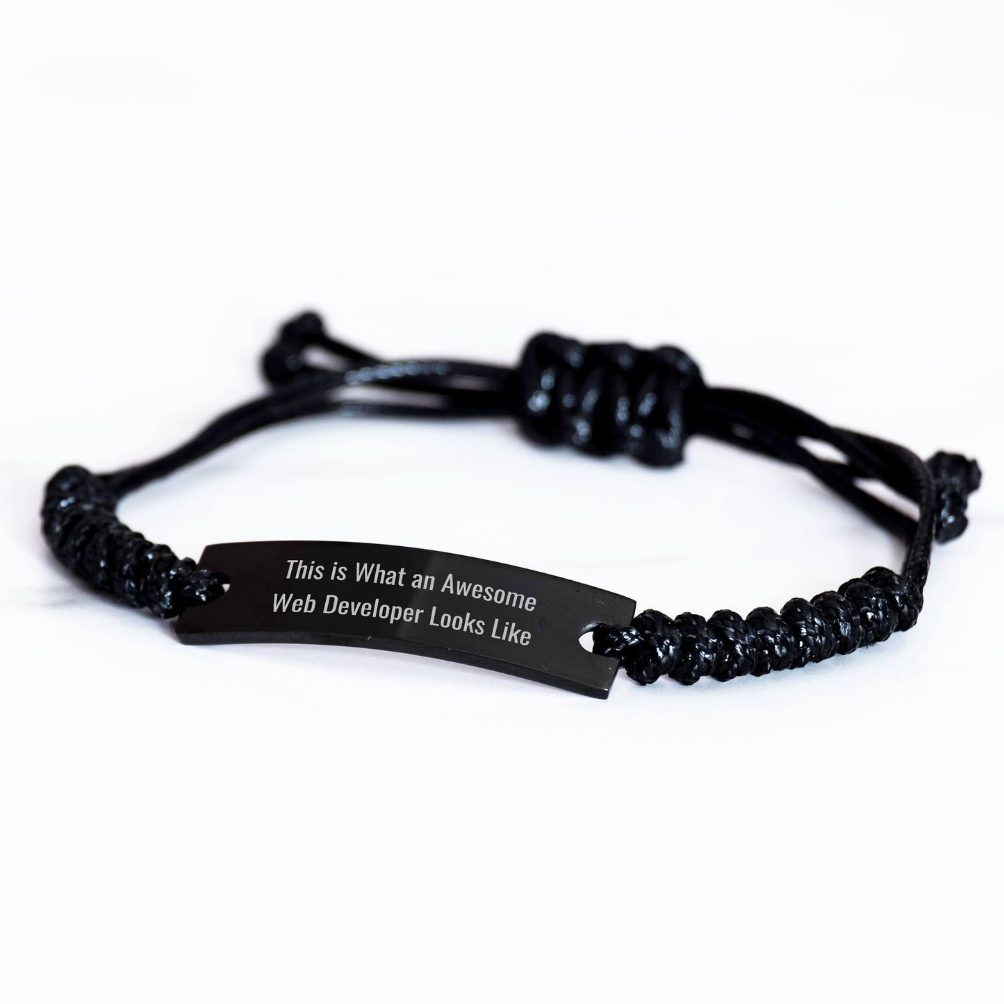 Web Developer Gifts - Inspirational Quote Rope Bracelet, Gifts from Men, Gifts for Web Developer, Graduation Unique Gifts - Image 2