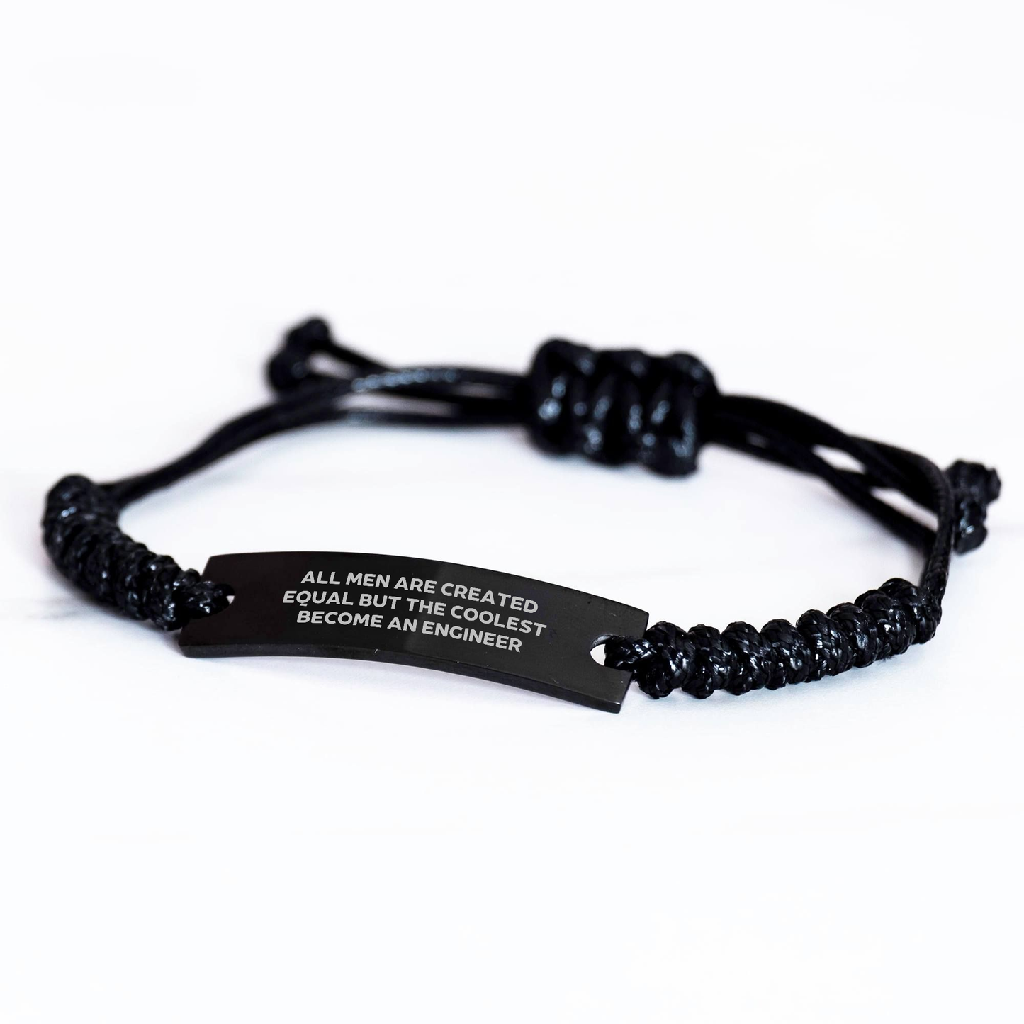 Engineer Gifts, Funny Quote Rope Bracelet, Adjustable Black Stainless Steel with Interlaced Rope, Gifts from Friends for Engineer, Unique Graduation Gifts - Image 2