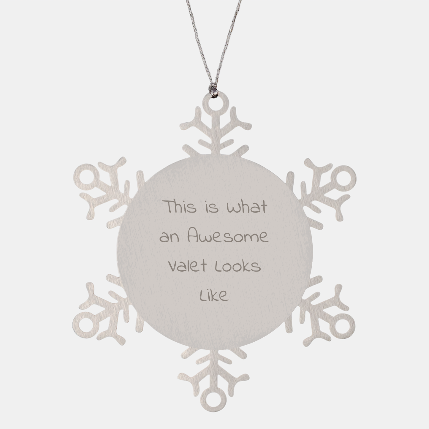 Funny Valet Gifts from Friends for Awesome Valet - Snowflake Ornament, 3.14 inches Diameter, Shatterproof, Durable, and Safe, Christmas Unique Gifts for Men, Women, Family, Coworkers - Image 1