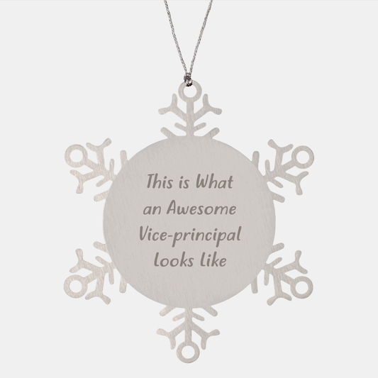Funny Vice-principal Gifts: Snowflake Ornament with Inspirational Quote, Gifts from Men to Vice-principal, Unique Christmas Unique Gifts for Vice-principal - Image 1