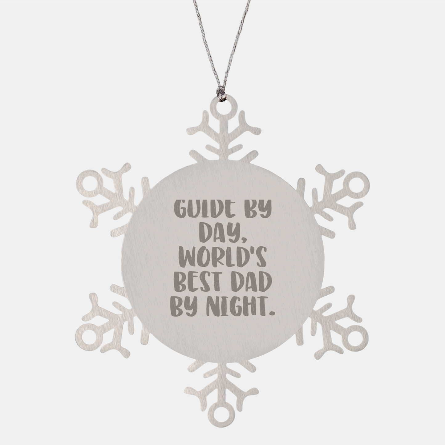 Funny Guide Gifts for Men from Dad - World's Best Snowflake Ornament, Christmas Unique Presents - Image 1