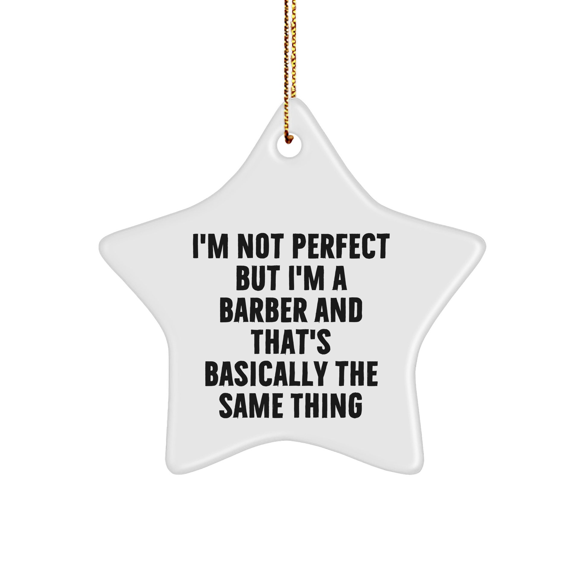 Funny Barber Gifts for Men's Christmas Unique Star Ornament from Friends - Image 1