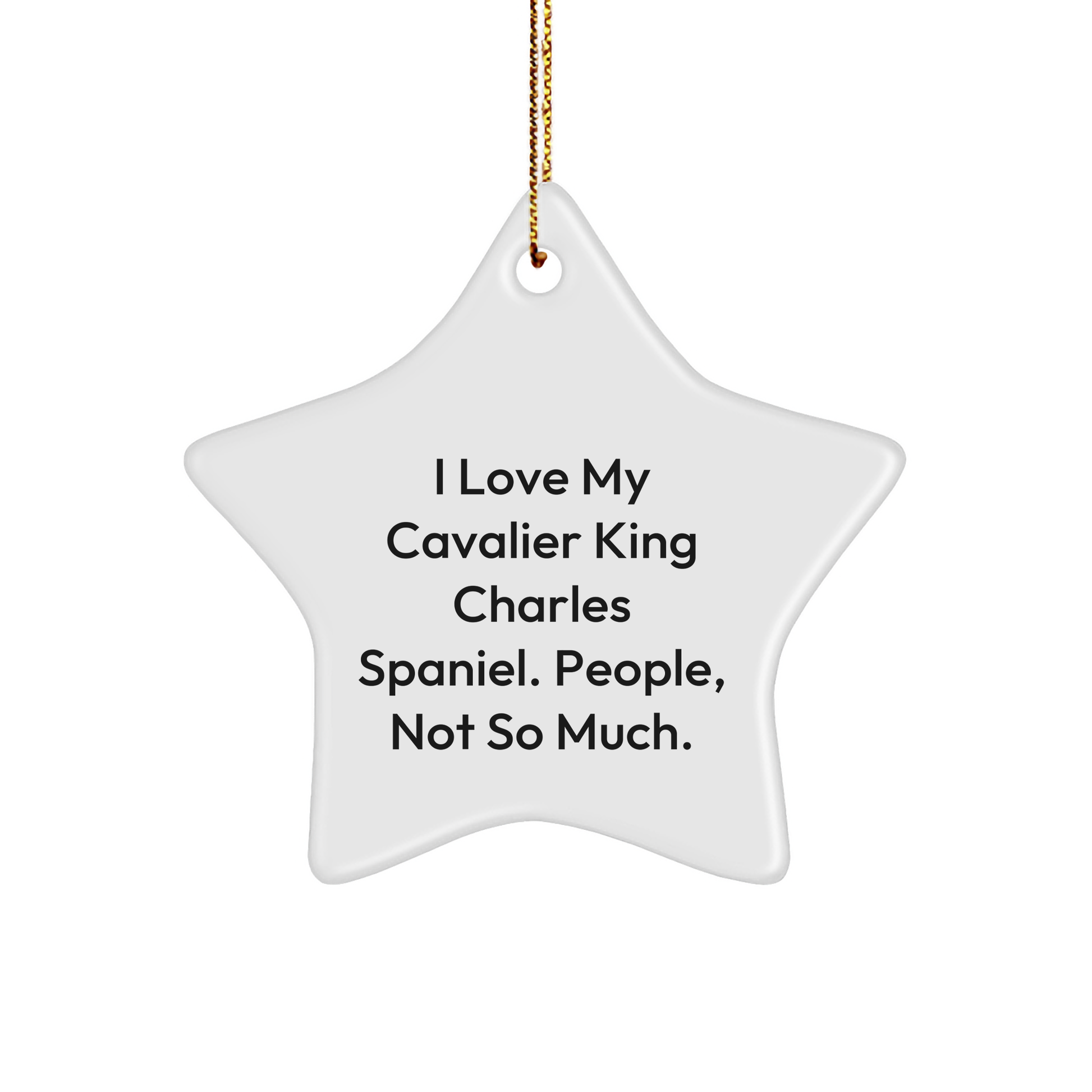 Gifts from Friends for I Love My Cavalier King Charles Spaniel. People, Not So Much. Christmas Star Ornament - Image 1