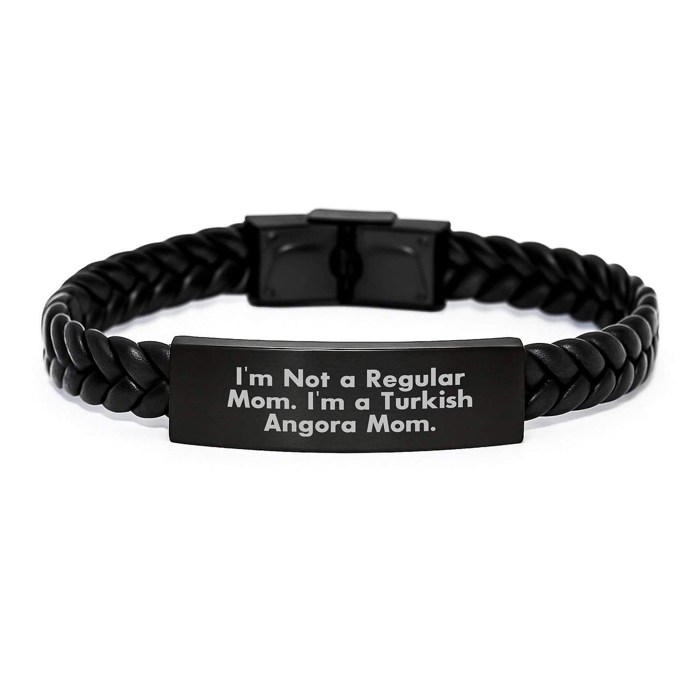 Turkish Angora Cat Gifts for Mom - Funny Quote Interlaced Leather Bracelet, Gifts from Mom to Turkish Angora Cat, Graduation Unique Gifts - Image 1
