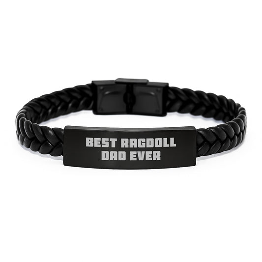 Ragdoll Cat Dad Funny Interlaced Leather Birthday Unique Gifts from Family Unique Gifts for Ragdoll Cat Lovers - Image 1
