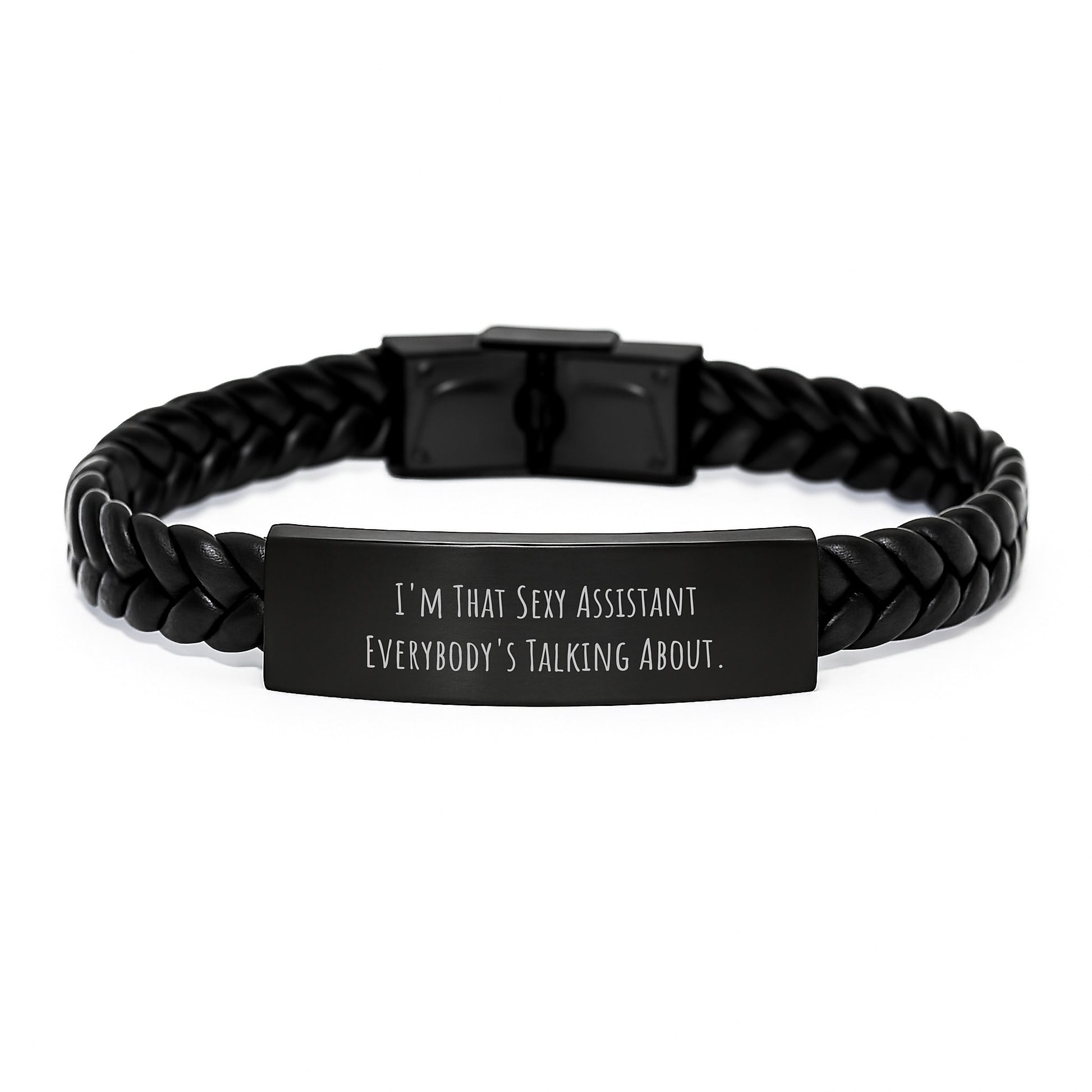 Sexy Assistant Gifts, Funny Leather Assistant Bracelet, Christmas Unique Assistant Presents - Gift from Men to Assistant - Image 1